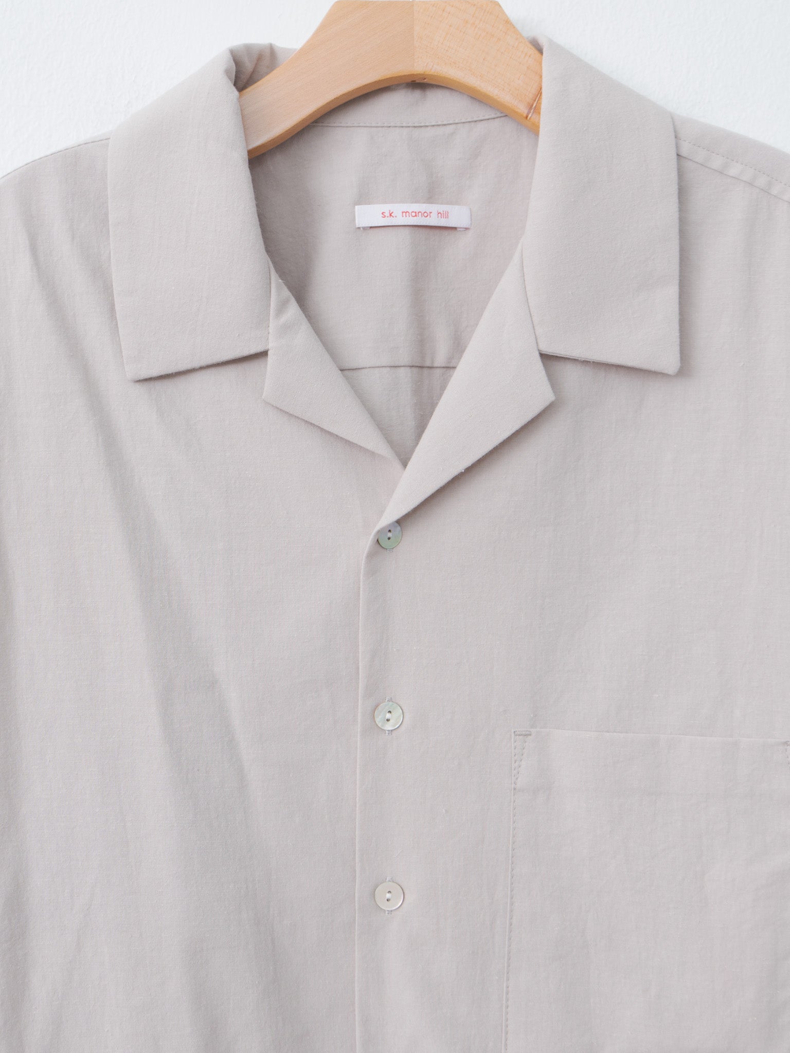 Namu Shop - S.K. Manor Hill Aloha Shirt - Light Grey Cotton Hemp