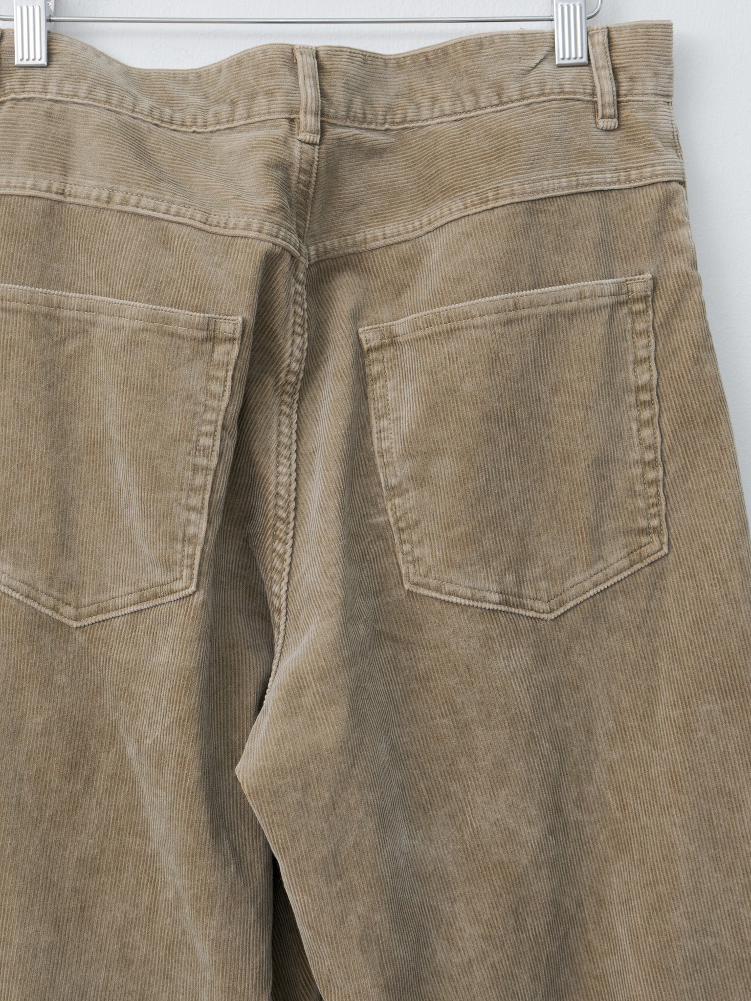 Namu Shop - Auralee Pigment Dye Finx Corduroy Wide 5P Pants - Olive Brown