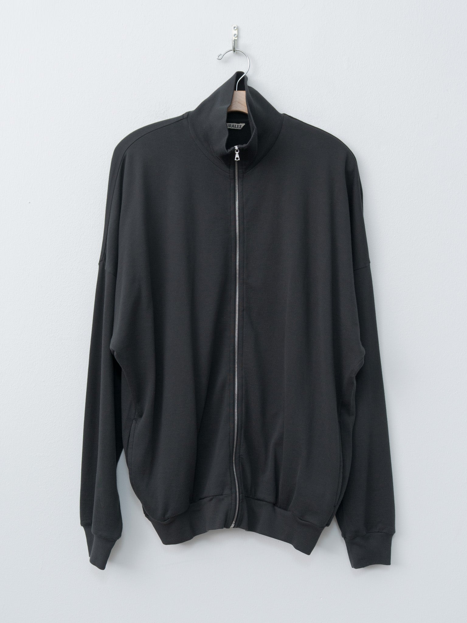 Namu Shop - Auralee Super High Gauge Sweat Zip Cardigan - Black
