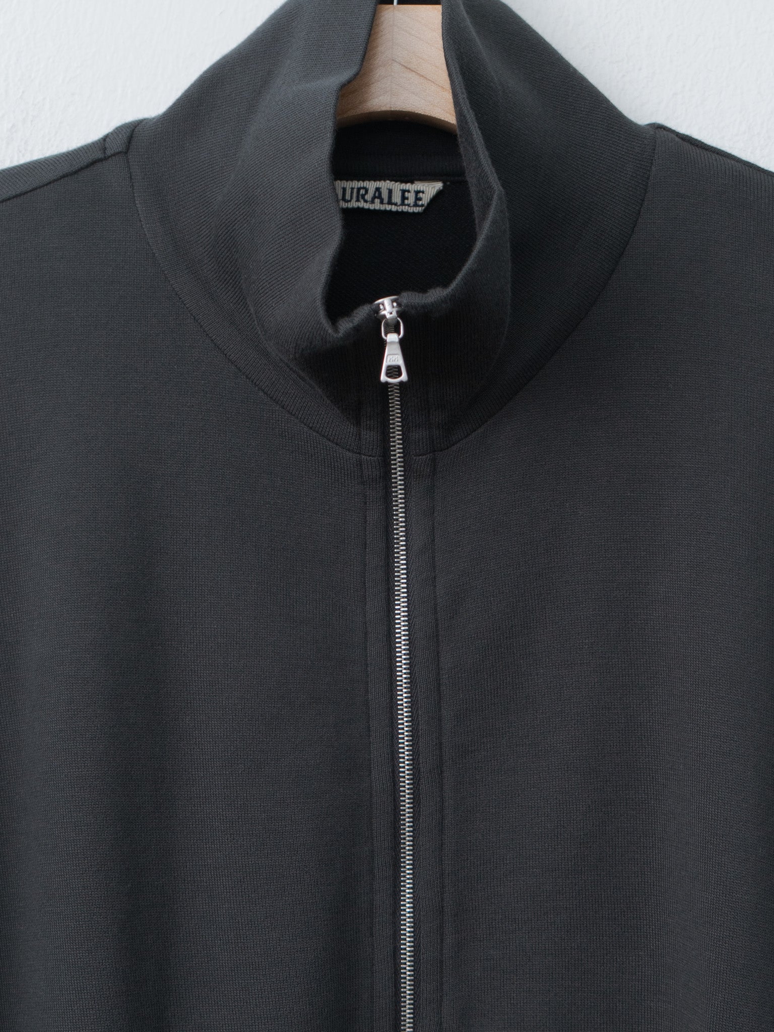 Namu Shop - Auralee Super High Gauge Sweat Zip Cardigan - Black