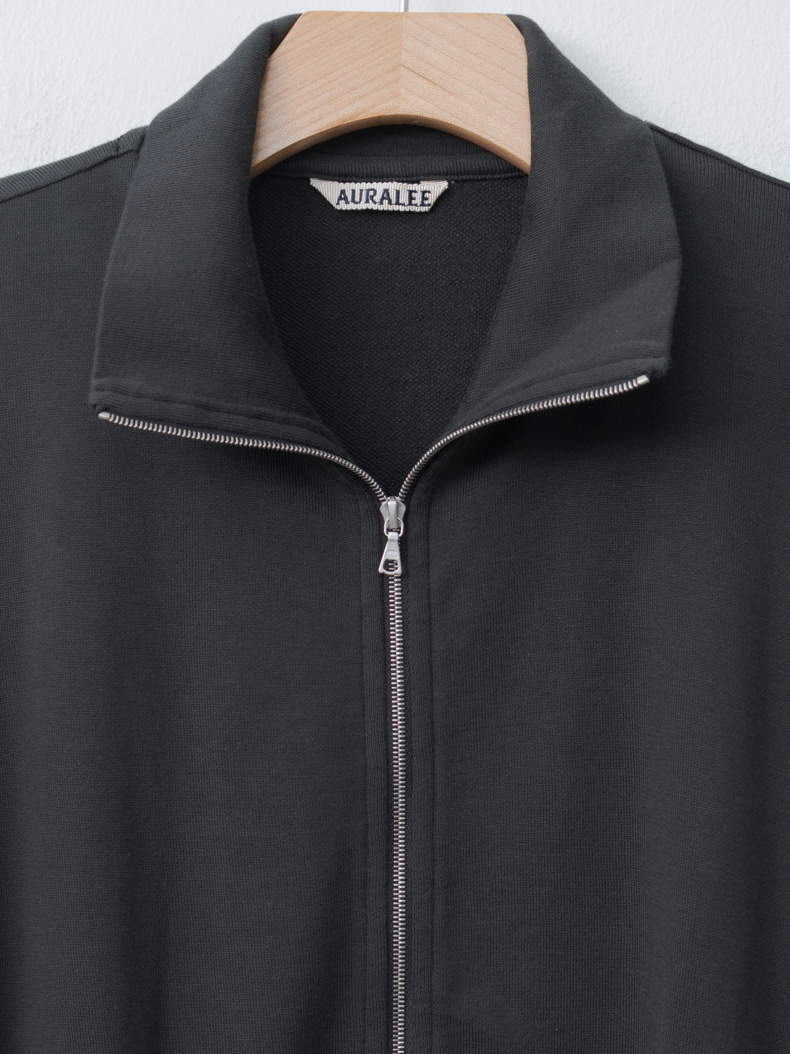 Namu Shop - Auralee Super High Gauge Sweat Zip Cardigan - Black