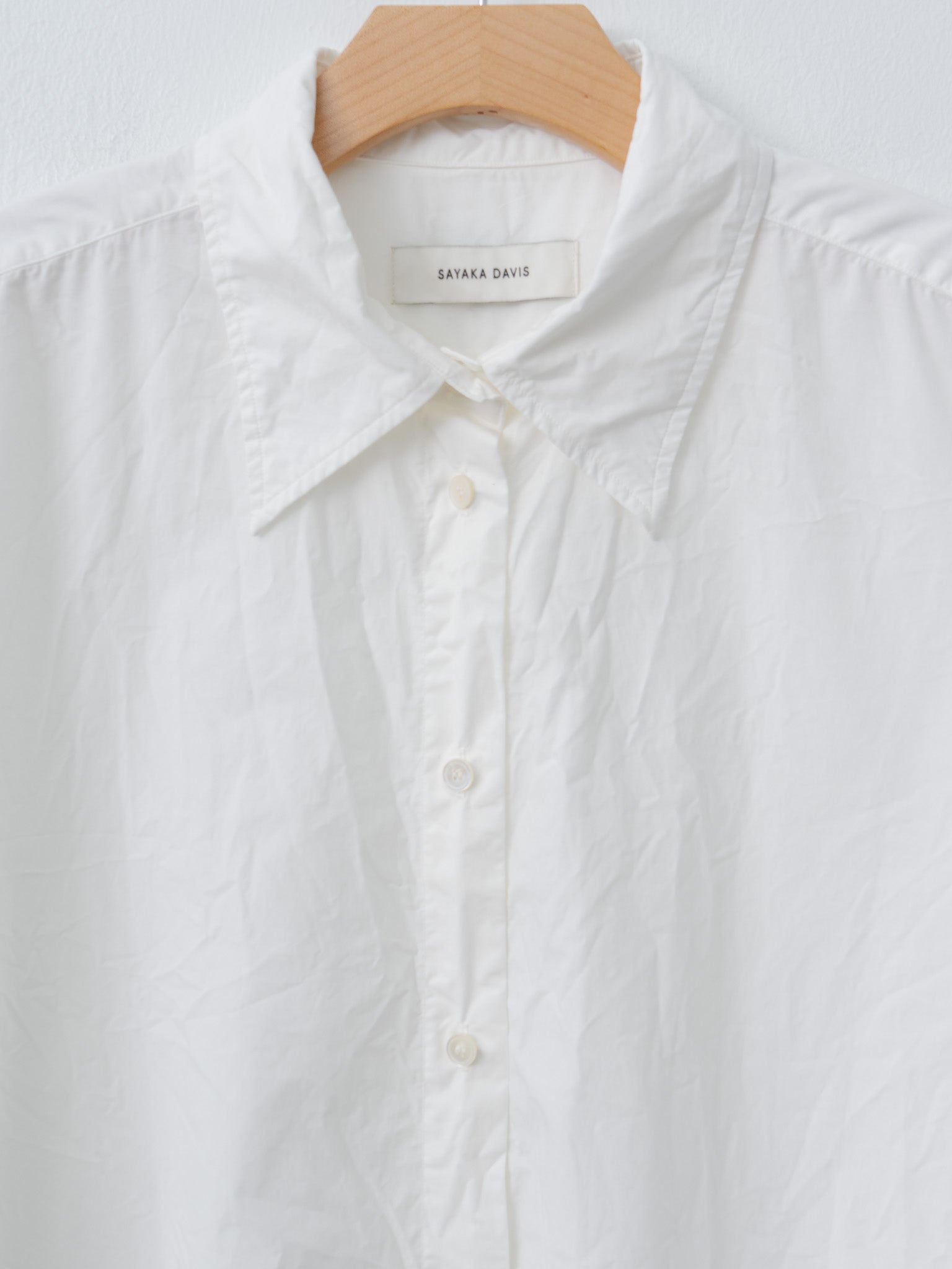 Namu Shop - Sayaka Davis Crinkled Oversized Shirt - White