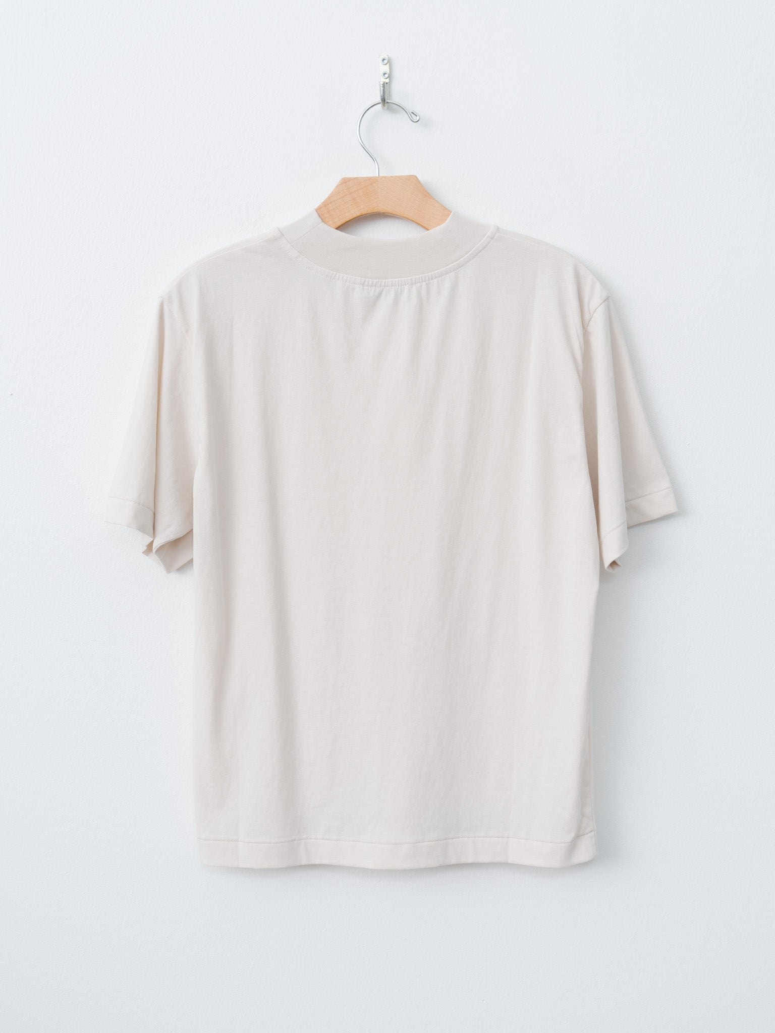 Namu Shop - Aton Fresca Nubuck Mockneck T-Shirt - Warm White