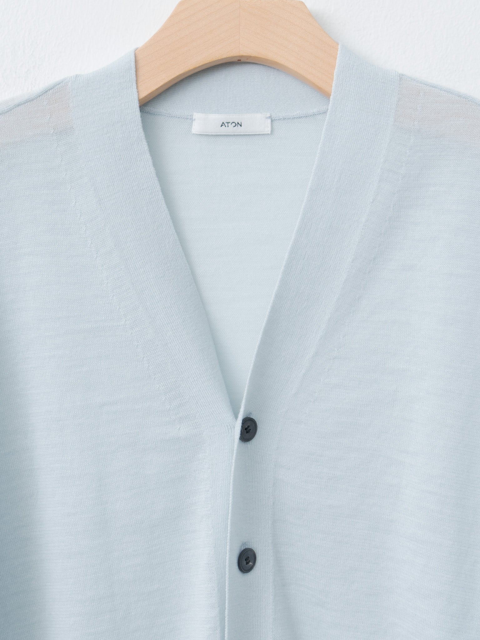 Namu Shop - Aton Ramie Wool V-Neck Knit Cardigan - Sax