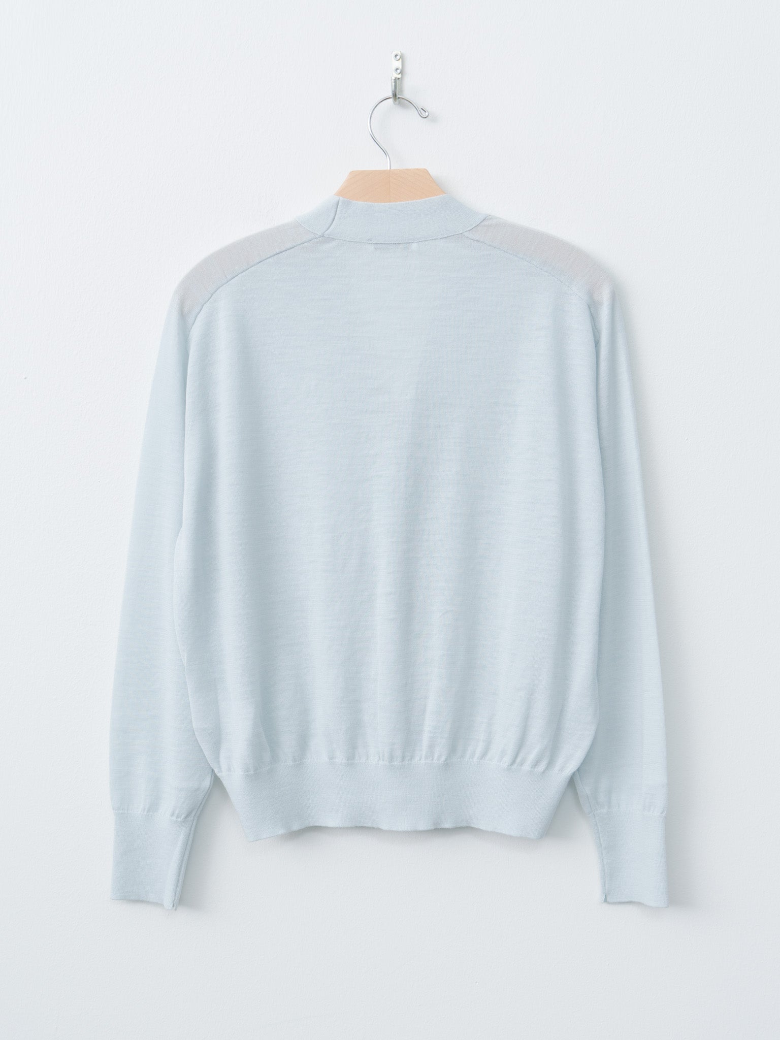 Namu Shop - Aton Ramie Wool V-Neck Knit Cardigan - Sax
