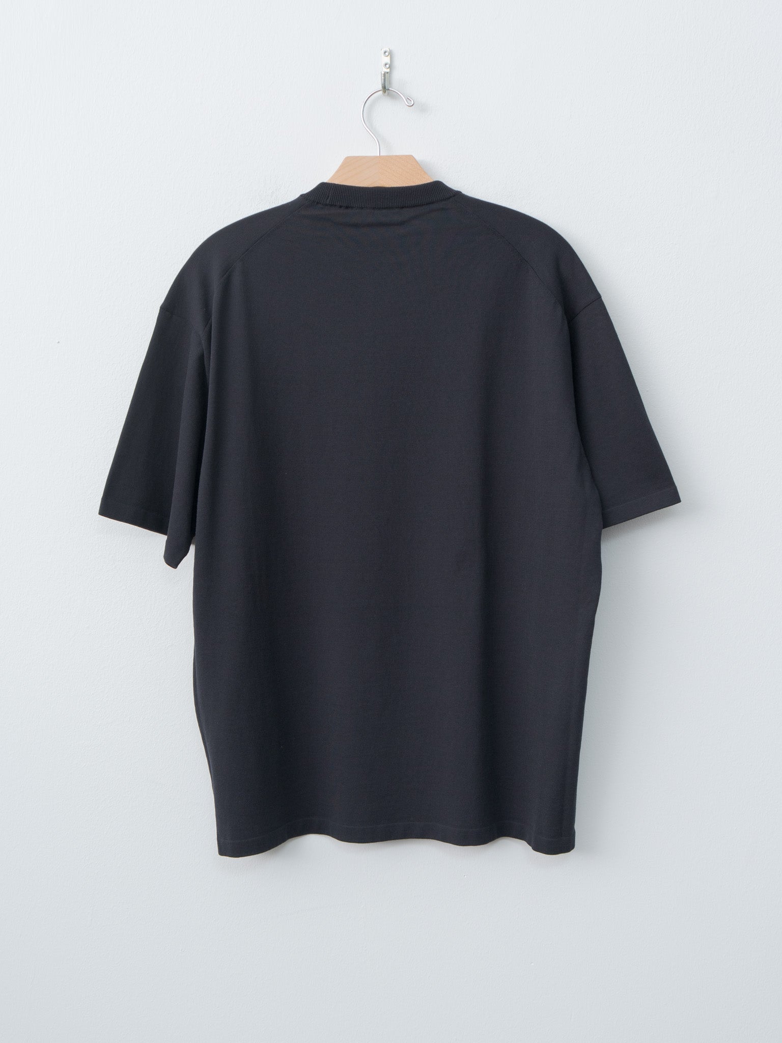 Namu Shop - Aton Fresca Knit Half Sleeve Crewneck Sweater - Black