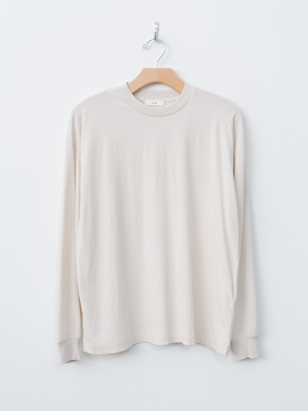 Namu Shop - Aton Fresca Nubuck Long Sleeve T-Shirt - Warm White