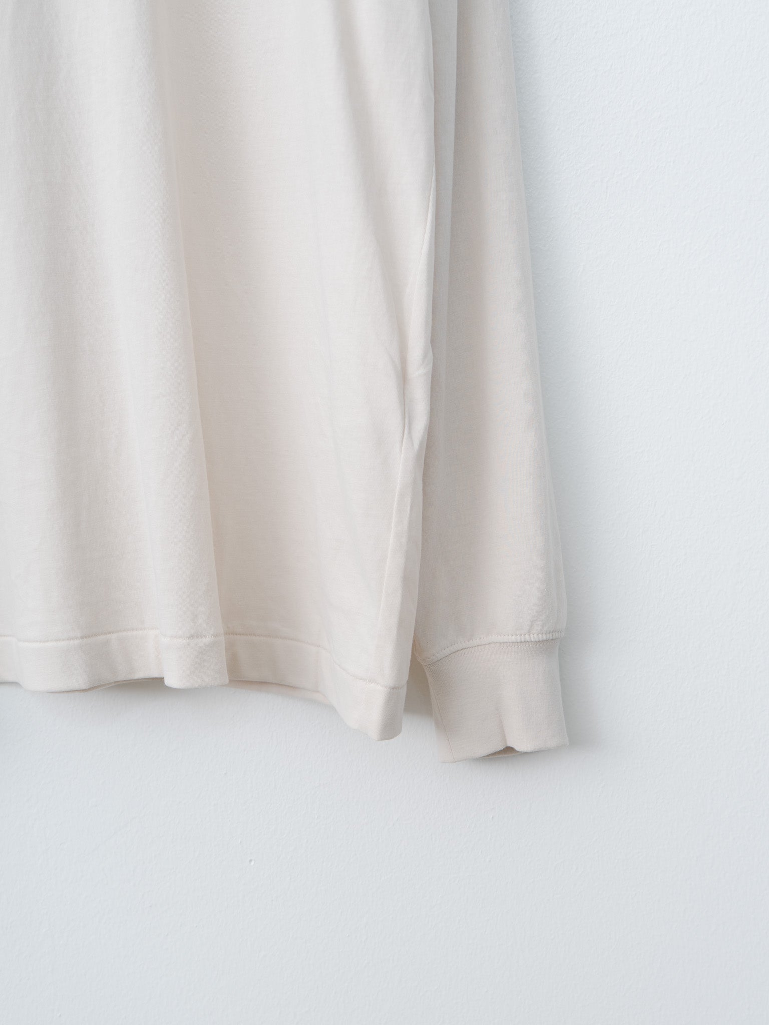 Namu Shop - Aton Fresca Nubuck Long Sleeve T-Shirt - Warm White