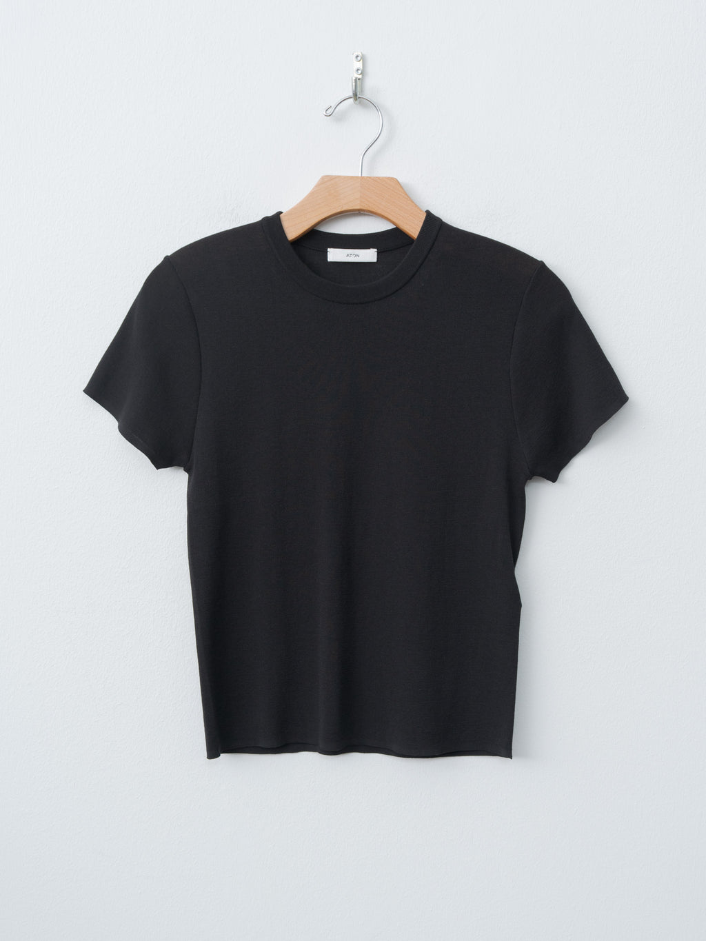 Namu Shop - Aton Fresca Circular Rib Perfect Fit Pullover - Black