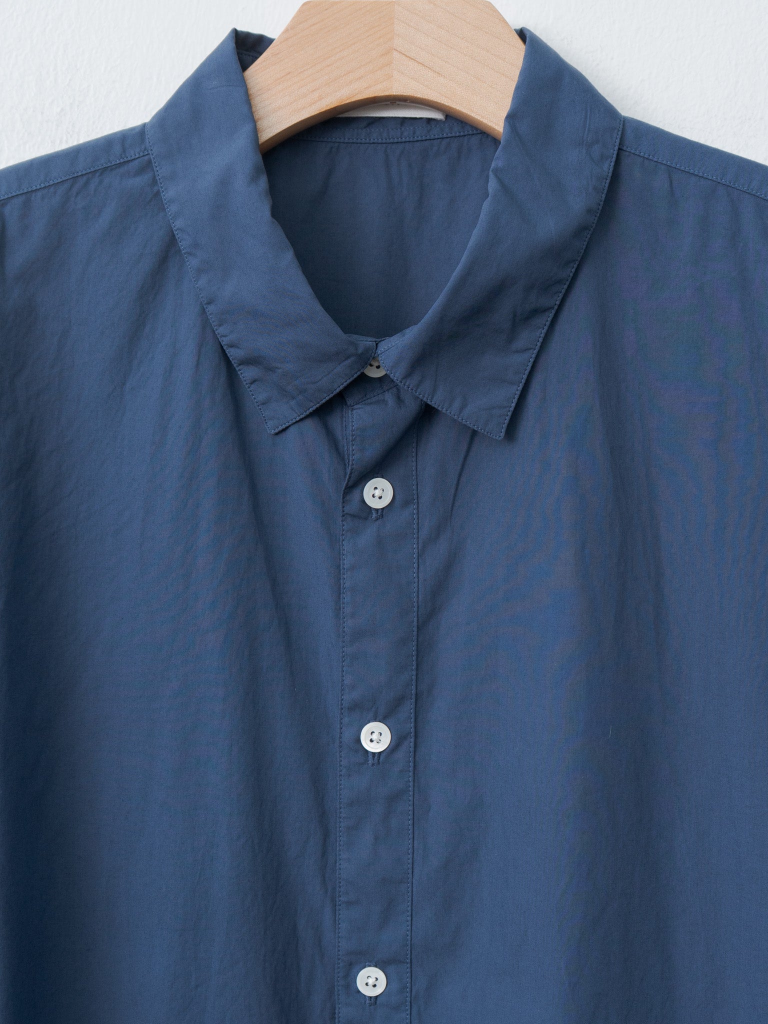 Namu Shop - Aton Cotton Lawn Oversized Short Sleeve Shirt - Navy