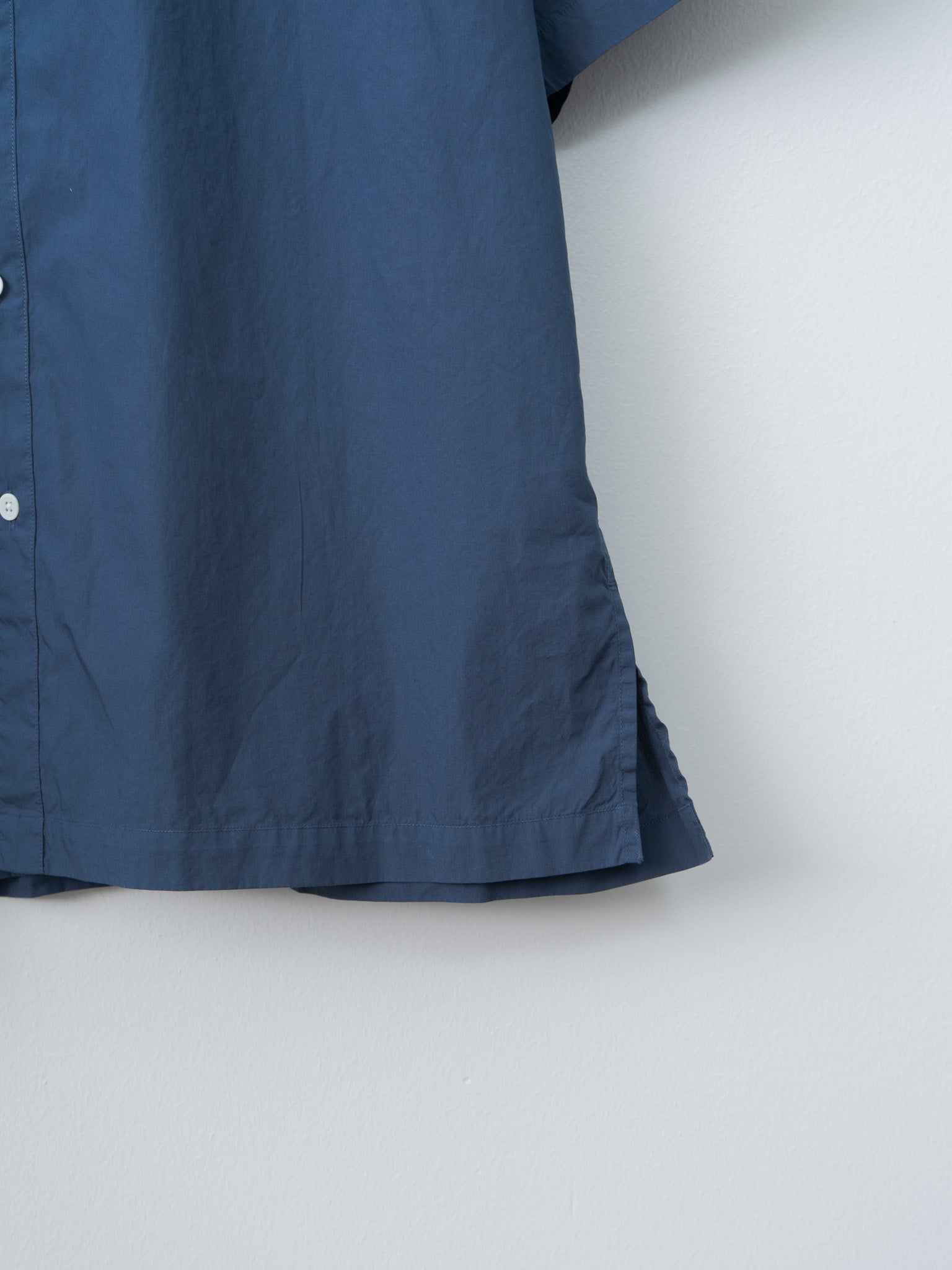 Namu Shop - Aton Cotton Lawn Oversized Short Sleeve Shirt - Navy