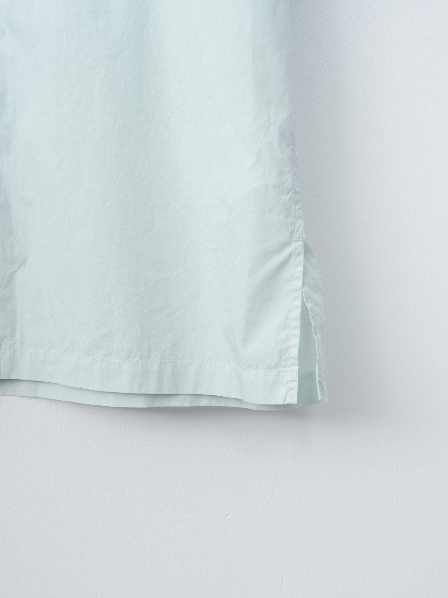 Namu Shop - Aton Cotton Lawn Oversized Short Sleeve Shirt - Ice Blue