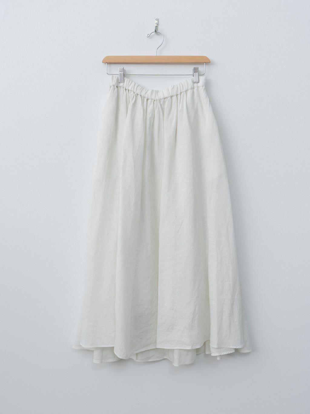 Namu Shop - Aton Natural Dyed Linen Lawn Gathered Skirt - Off White Mint