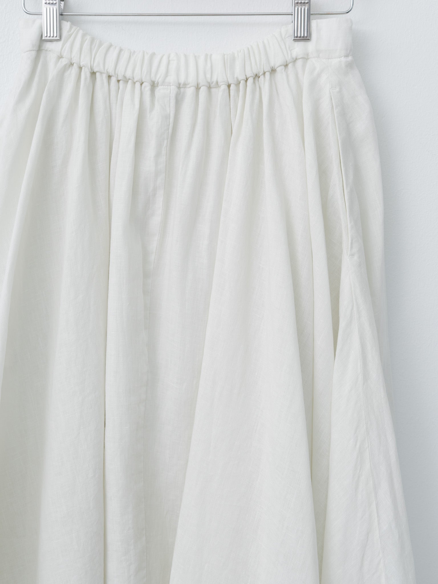Namu Shop - Aton Natural Dyed Linen Lawn Gathered Skirt - Off White Mint