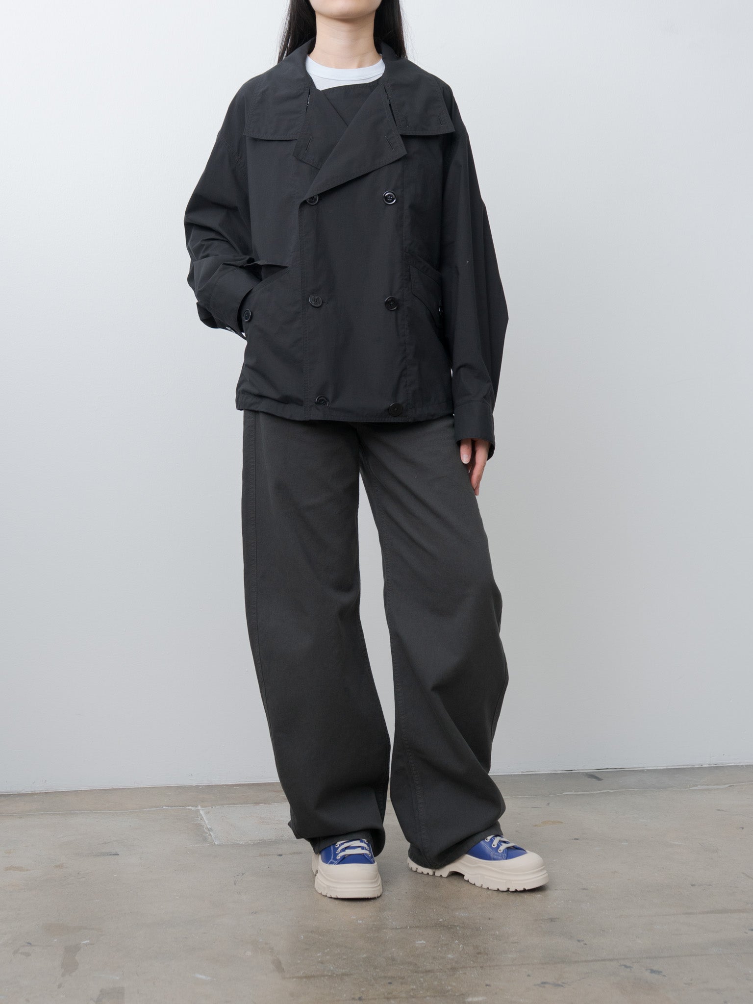 Namu Shop - Lemaire High Waisted Curved Pants - Carbon Blue