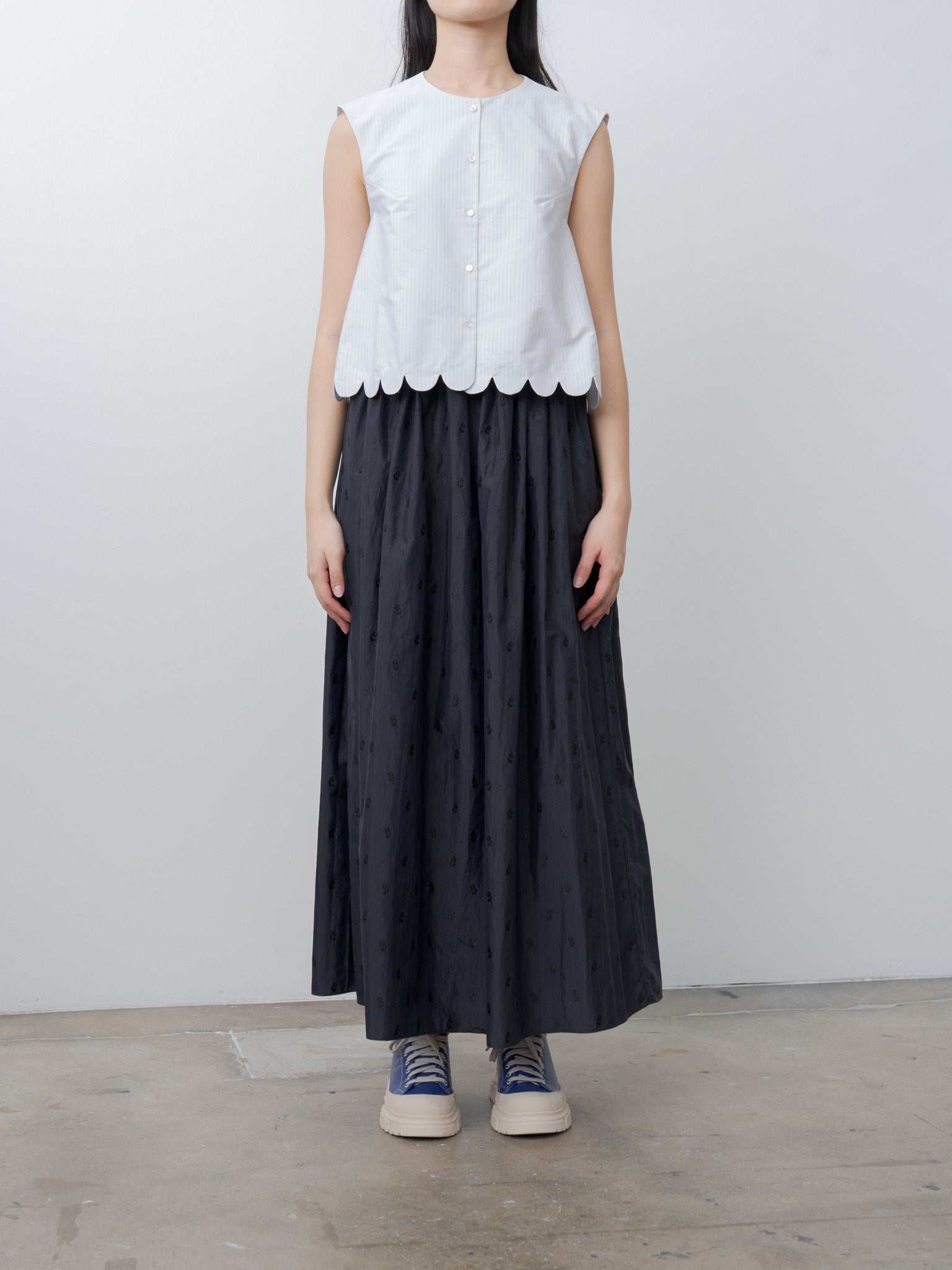 Namu Shop - Eleph A Cropped Top - Light Blue Stripe