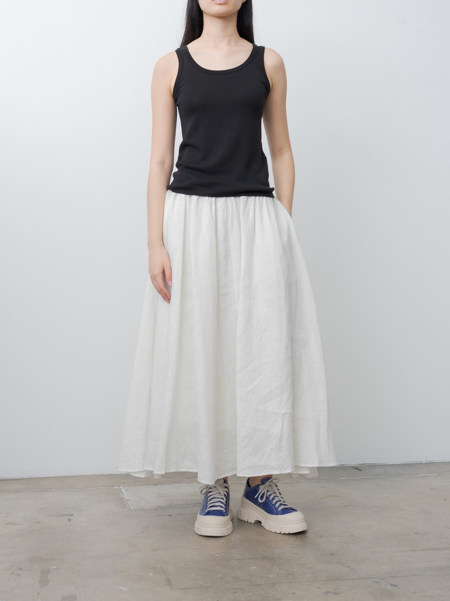 Namu Shop - Aton Fresca Circular Rib Tanktop - Black
