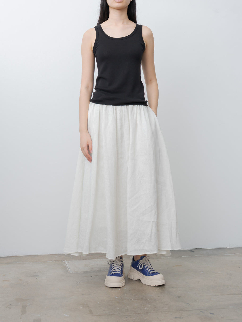 Namu Shop - Aton Fresca Circular Rib Tanktop - Black