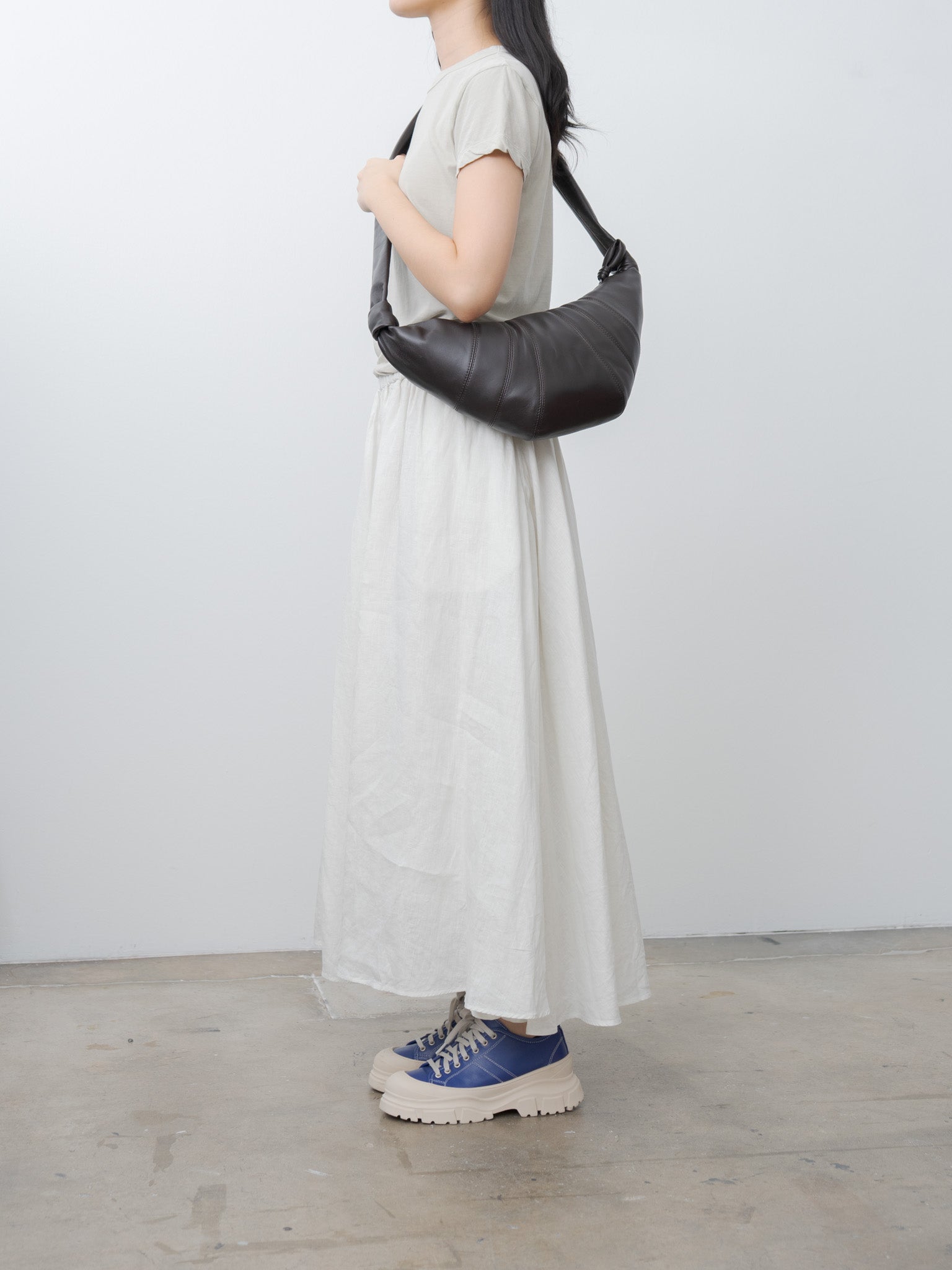 Namu Shop - Lemaire Medium Croissant Bag - Dark Chocolate (soft nappa leather)