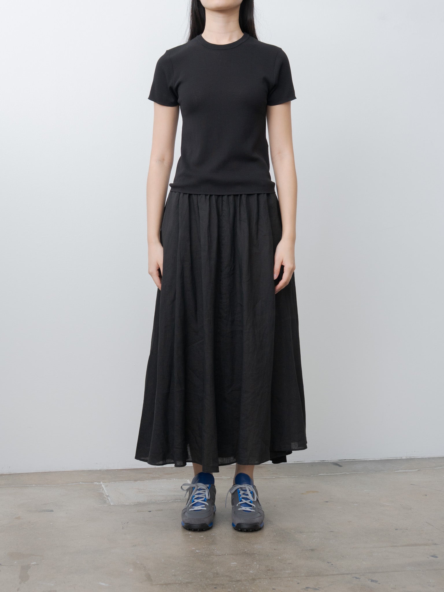 Namu Shop - Aton Fresca Circular Rib Perfect Fit Pullover - Black