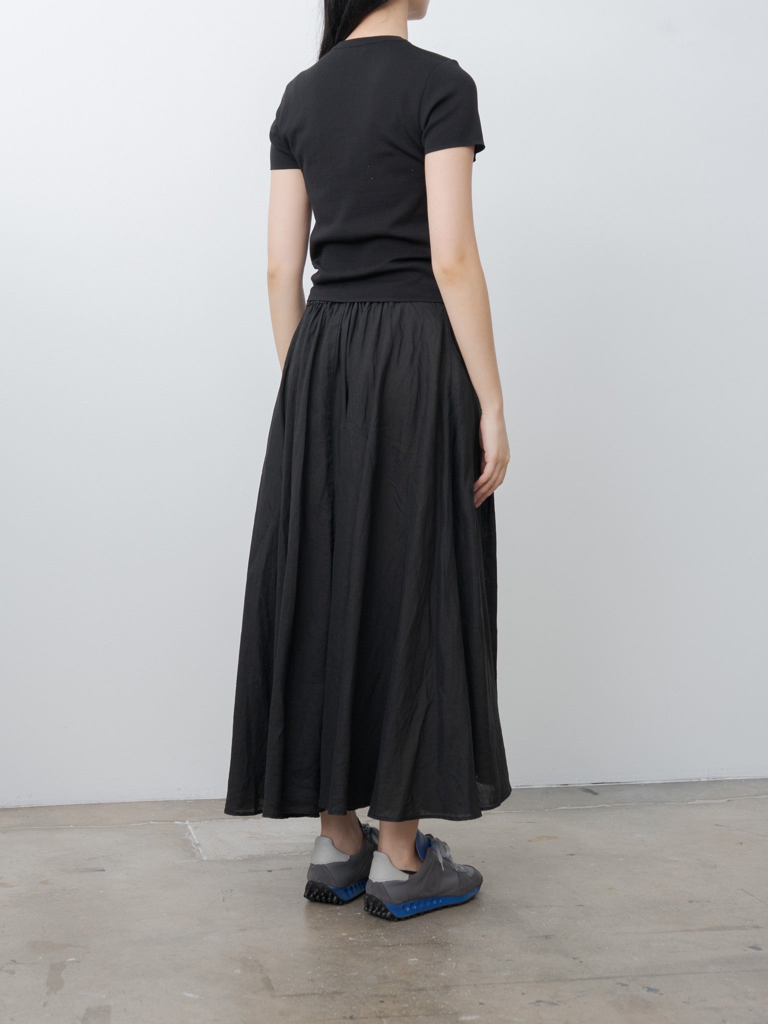 Namu Shop - Aton Fresca Circular Rib Perfect Fit Pullover - Black