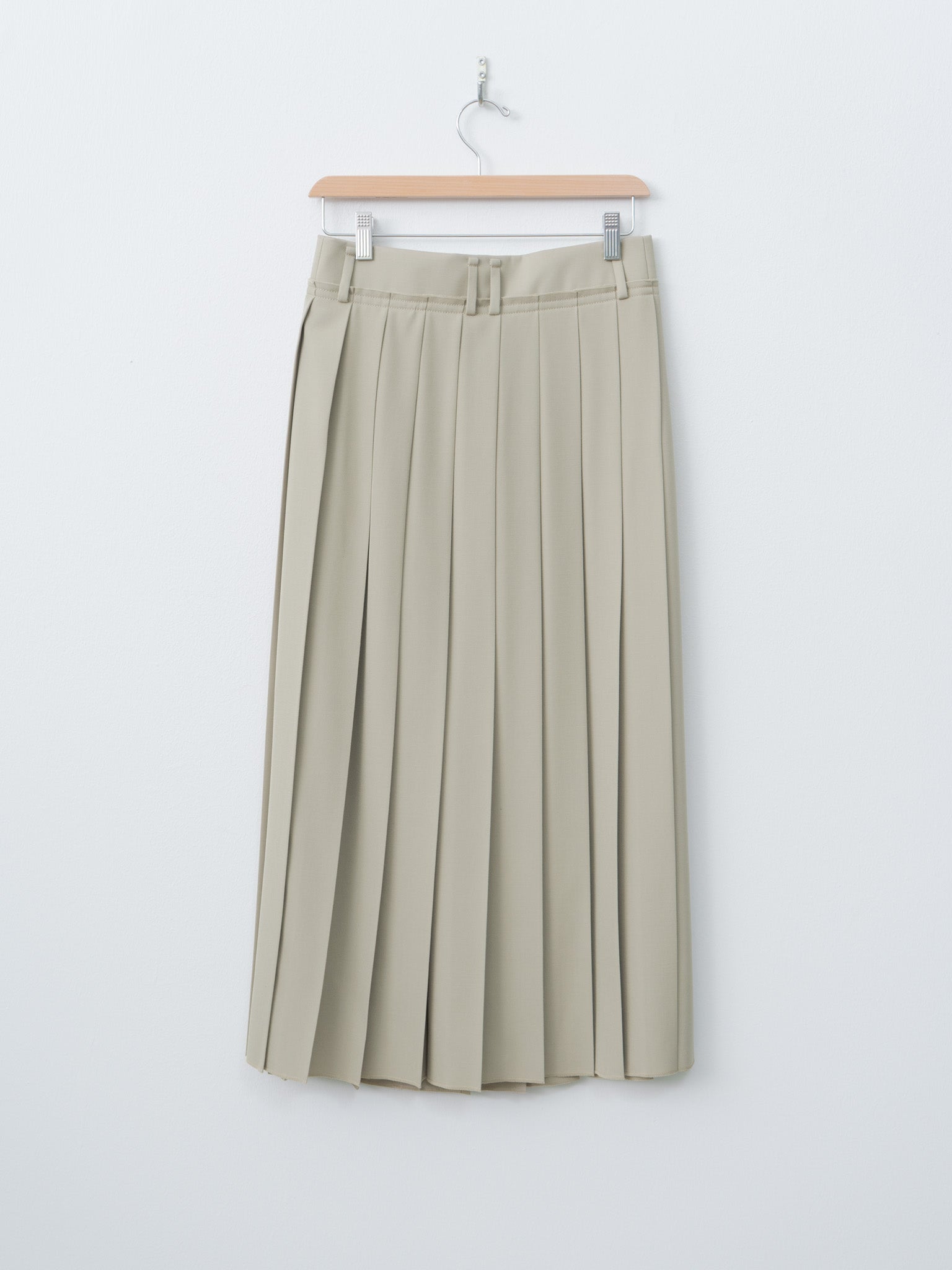 Namu Shop - Yleve Wool Surge Pleated Skirt - Khaki Beige