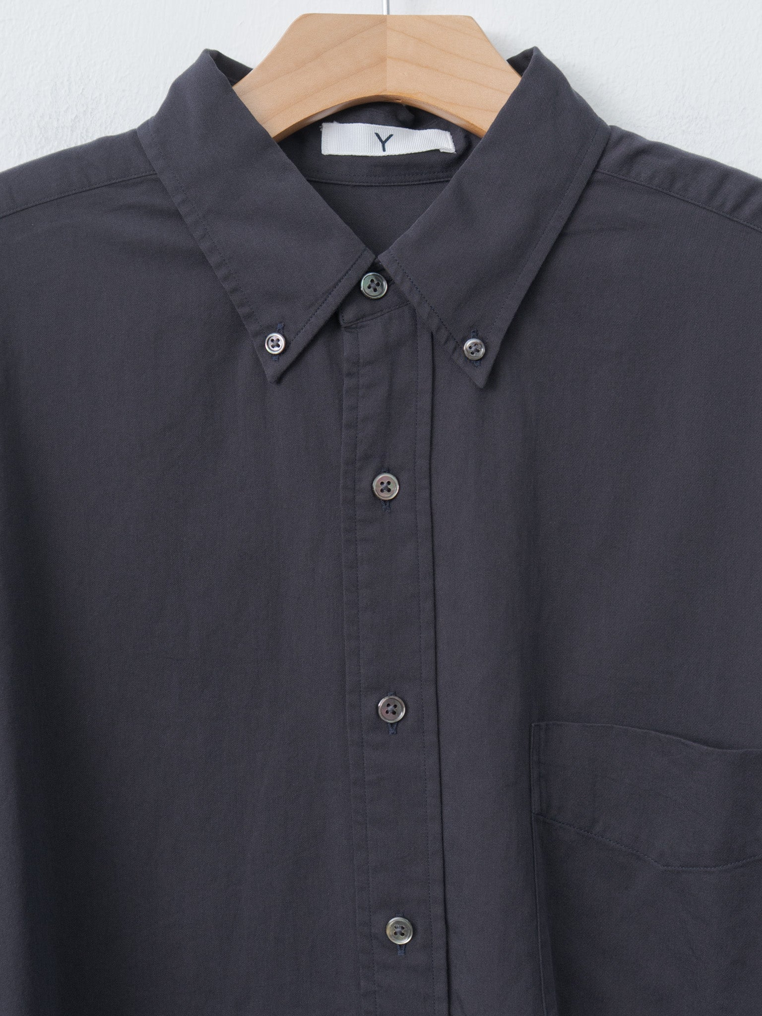 Namu Shop - Y Organic Cotton Washer Satin Shirt - Navy