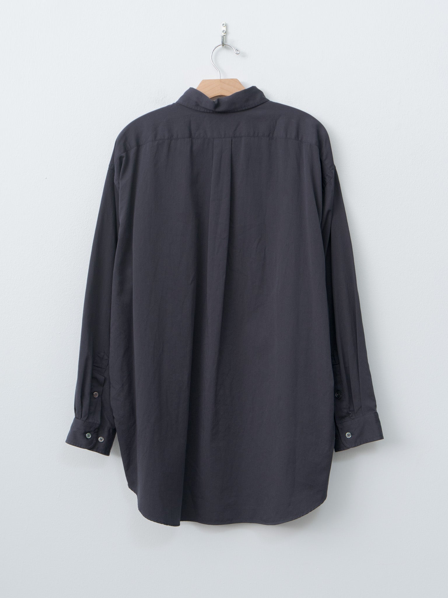 Namu Shop - Y Organic Cotton Washer Satin Shirt - Navy