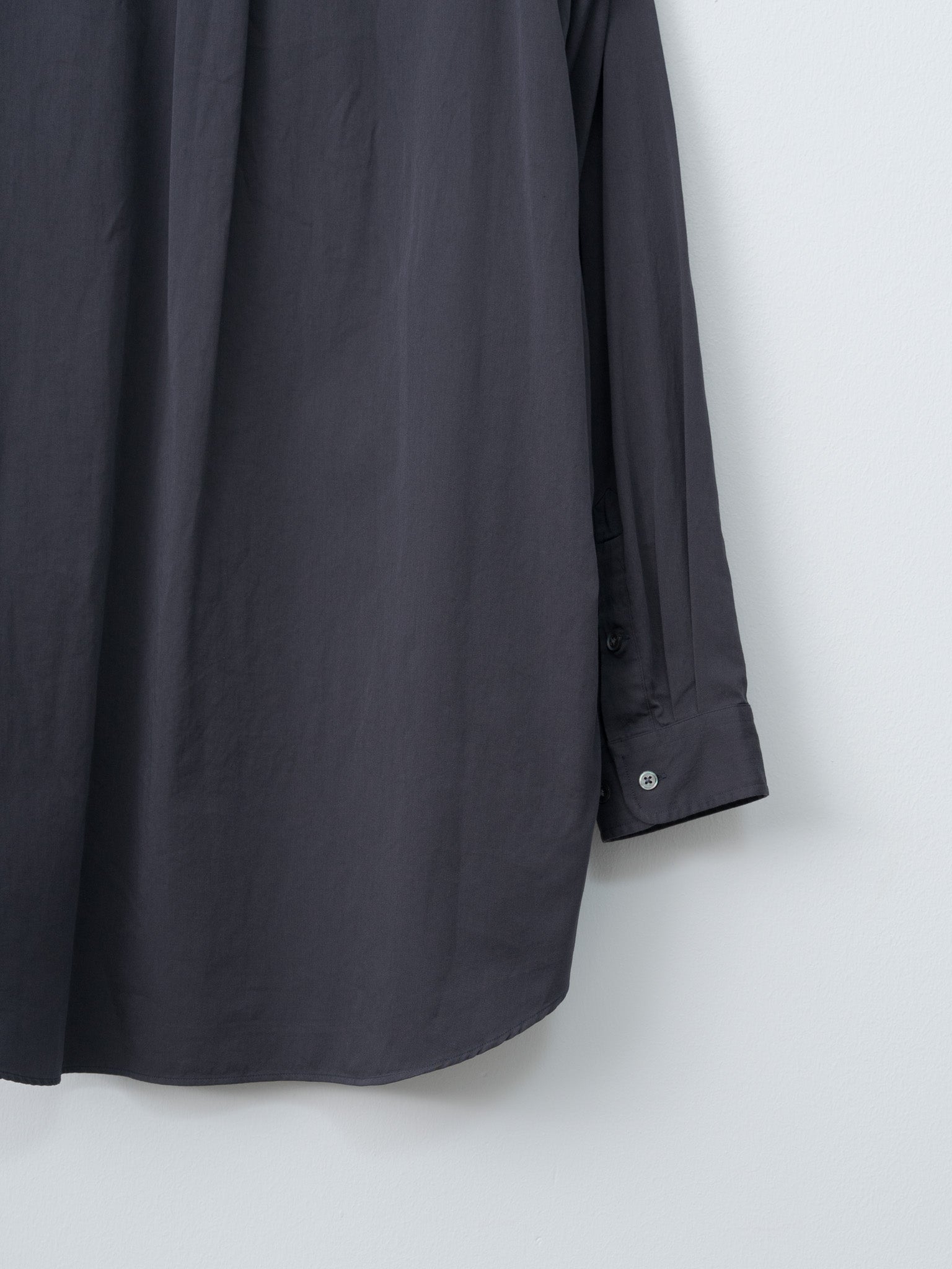 Namu Shop - Y Organic Cotton Washer Satin Shirt - Navy