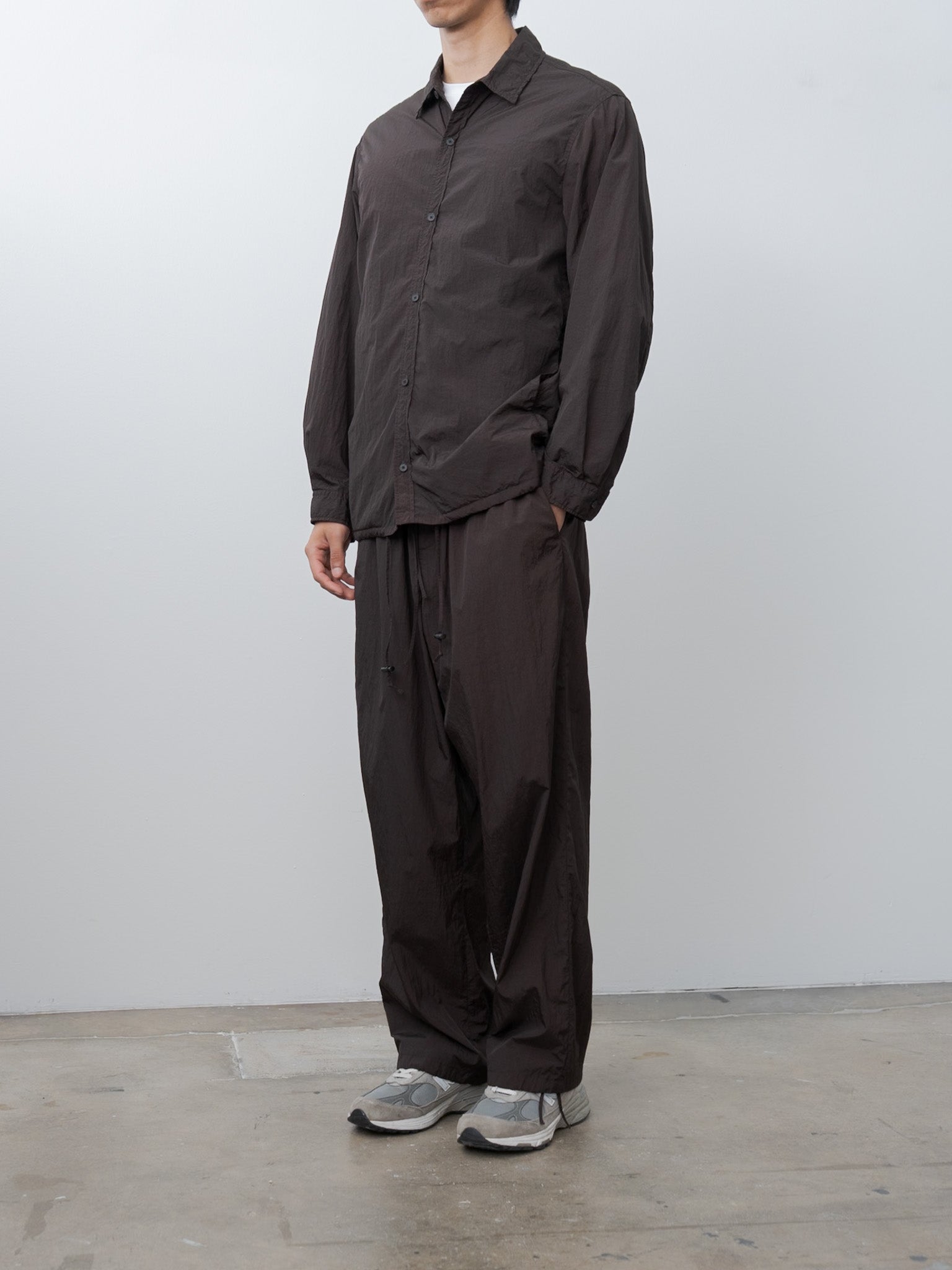 Namu Shop - Aton Hand Dyed Nylon Shirt Jacket - Brown
