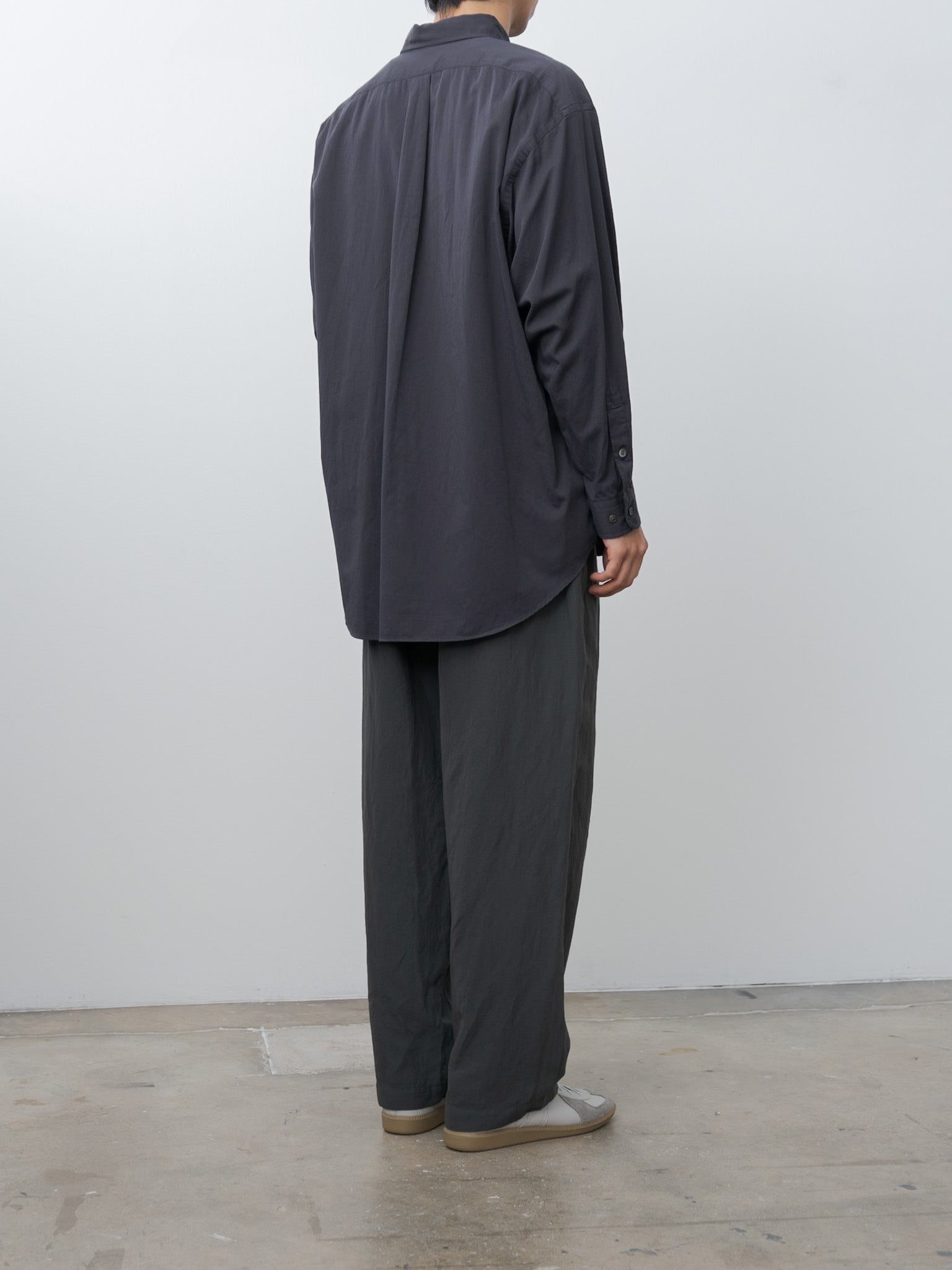 Namu Shop - Y Organic Cotton Washer Satin Shirt - Navy