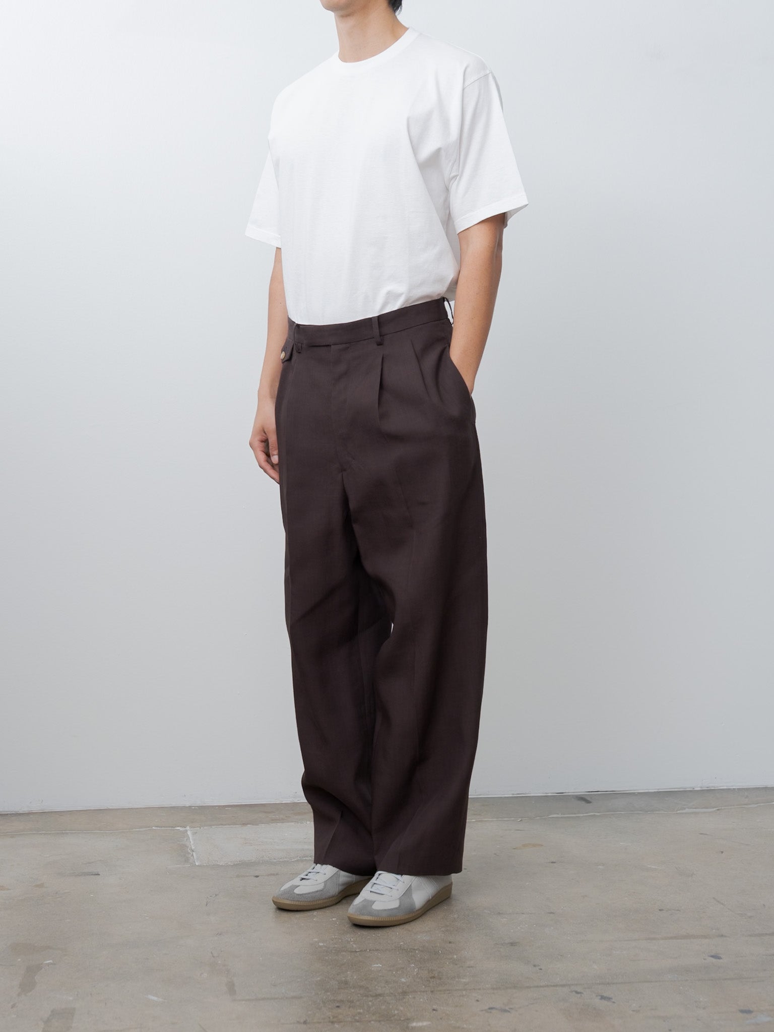 Namu Shop - Yleve Tencel Two-Pleat Trouser - Burgundy
