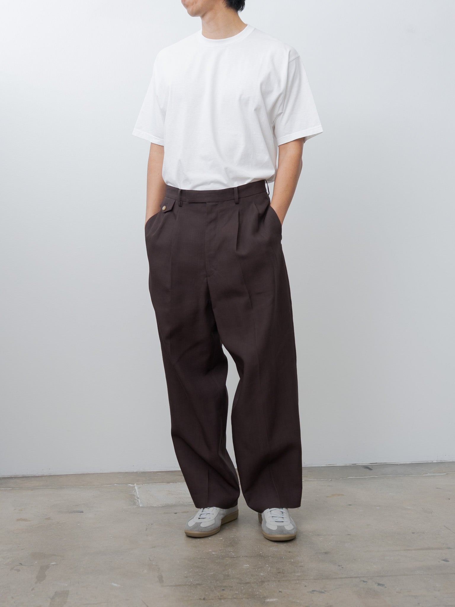 Namu Shop - Yleve Tencel Two-Pleat Trouser - Burgundy