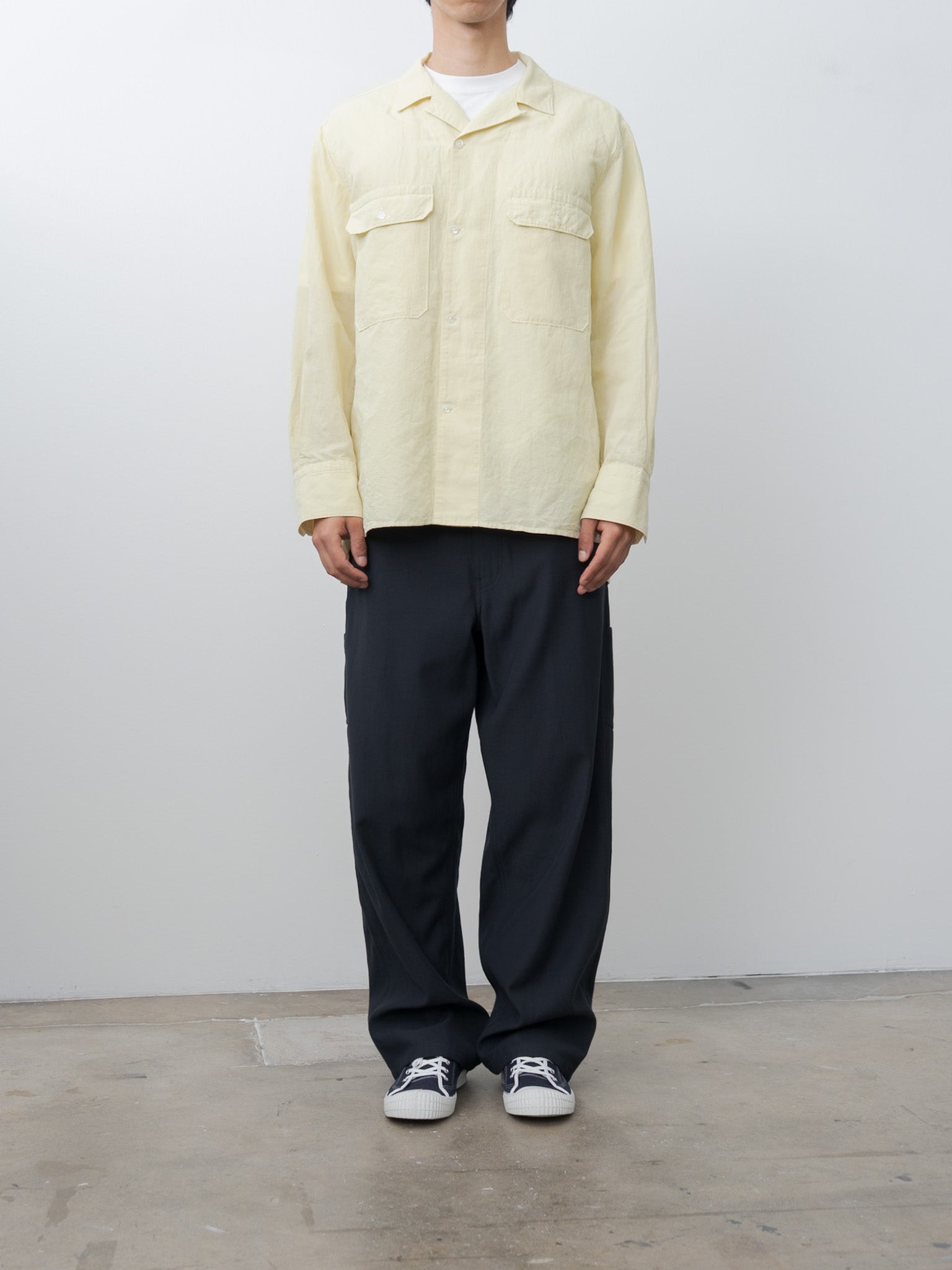 Namu Shop - Yleve Viscose Cotton Painter Pants - Charcoal Navy