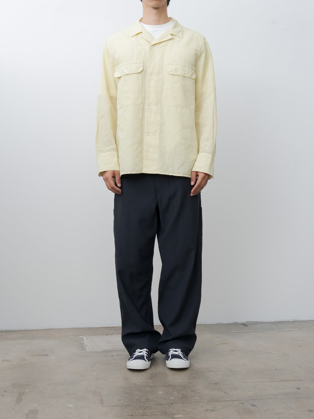 Namu Shop - Yleve Viscose Cotton Painter Pants - Charcoal Navy