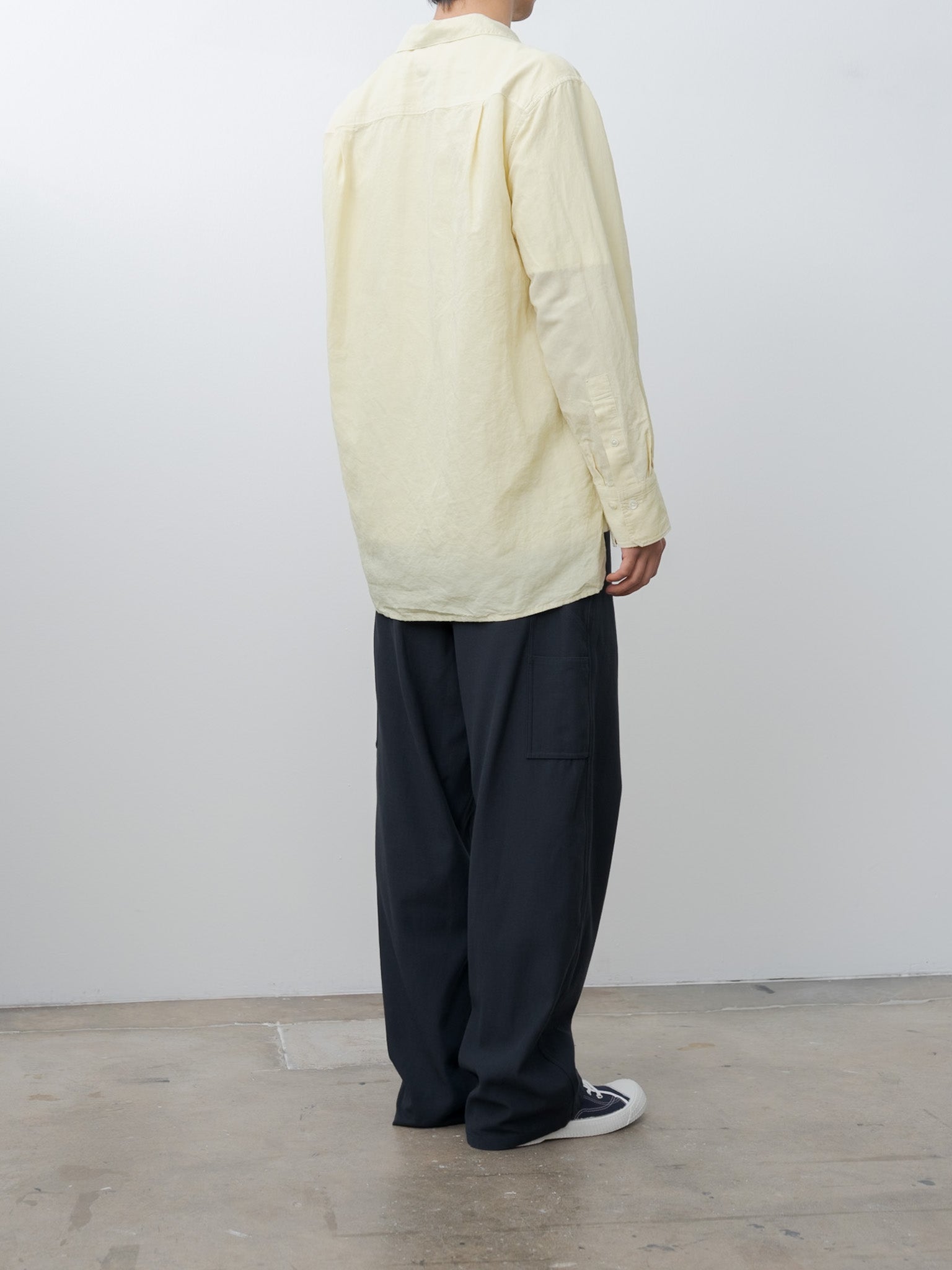 Namu Shop - Yleve Viscose Cotton Painter Pants - Charcoal Navy