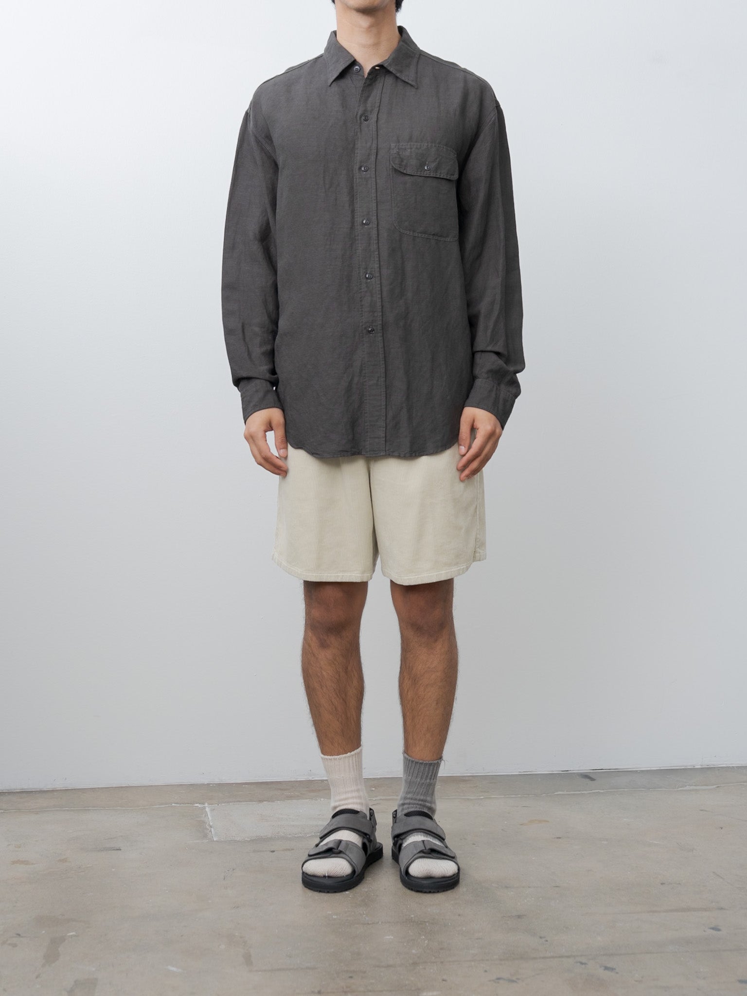Namu Shop - Yleve Viscose Linen Shirt - Charcoal
