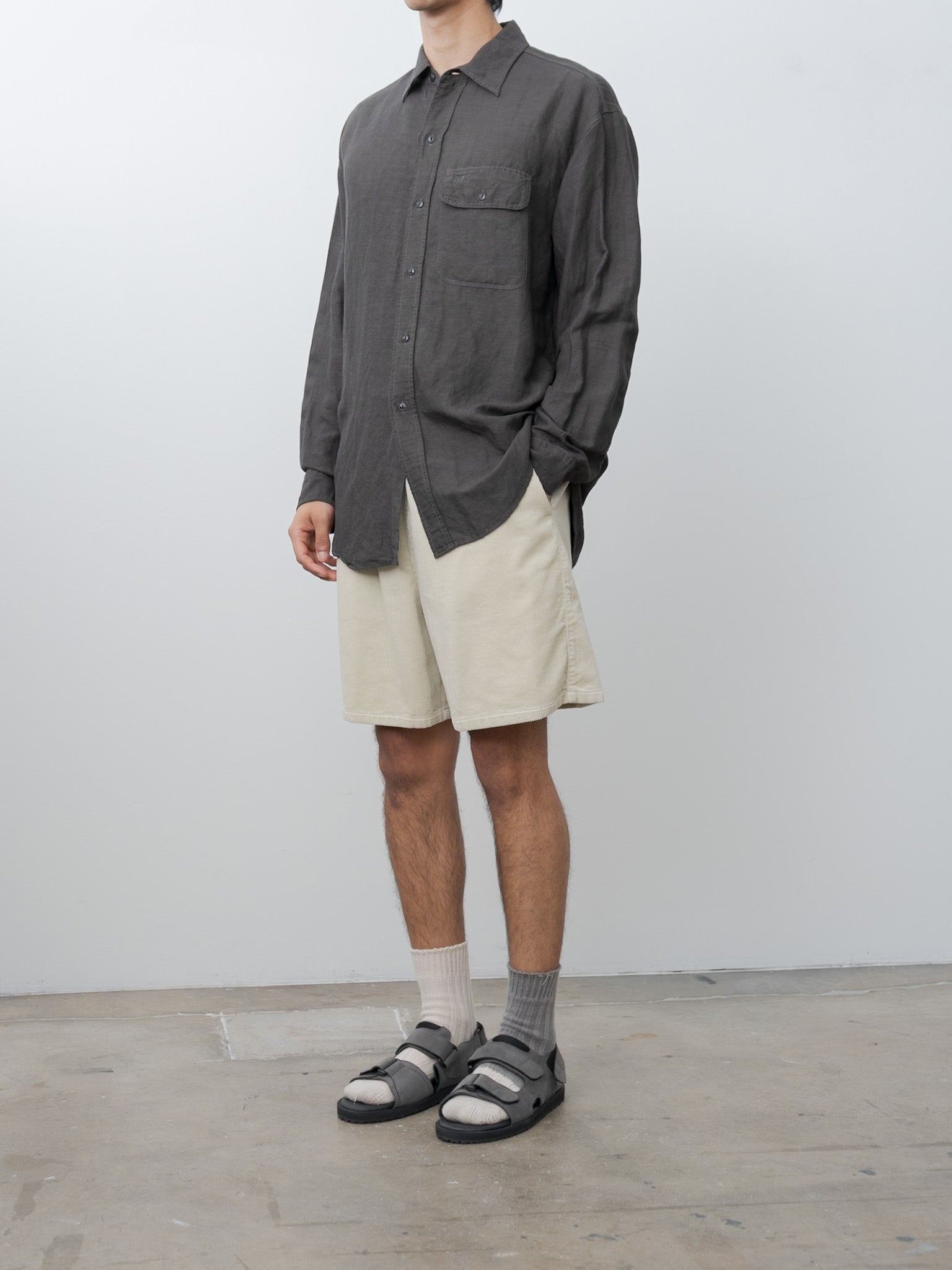 Namu Shop - Yleve Viscose Linen Shirt - Charcoal