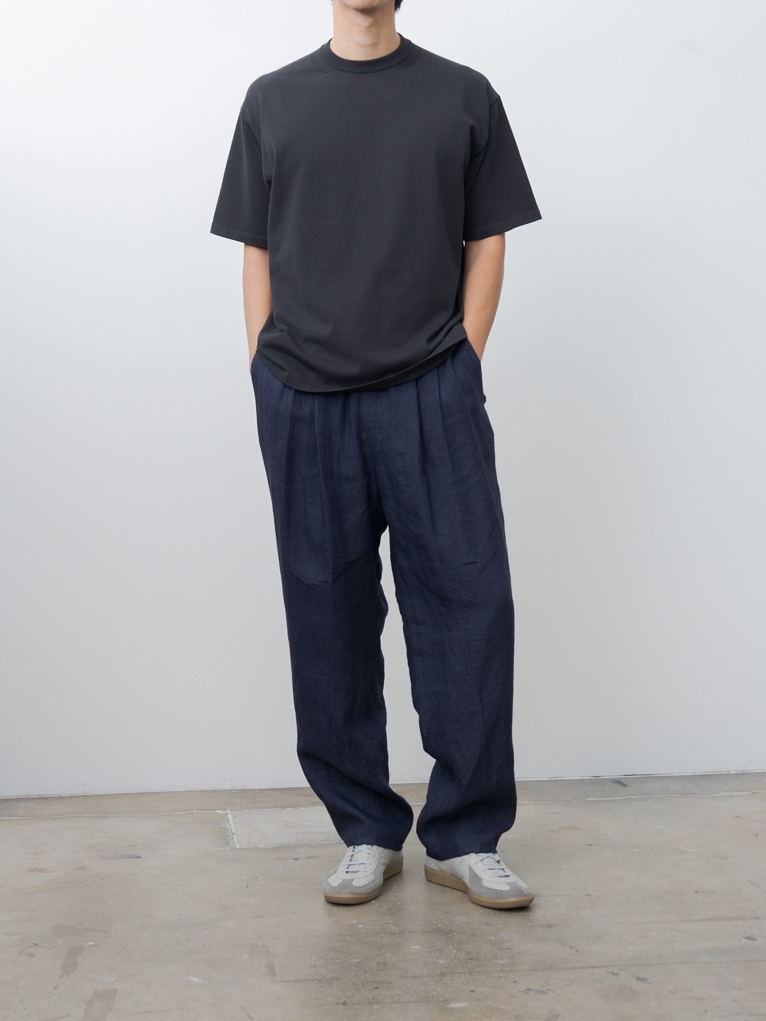 Namu Shop - Yleve Linen Poplin Trouser - Navy