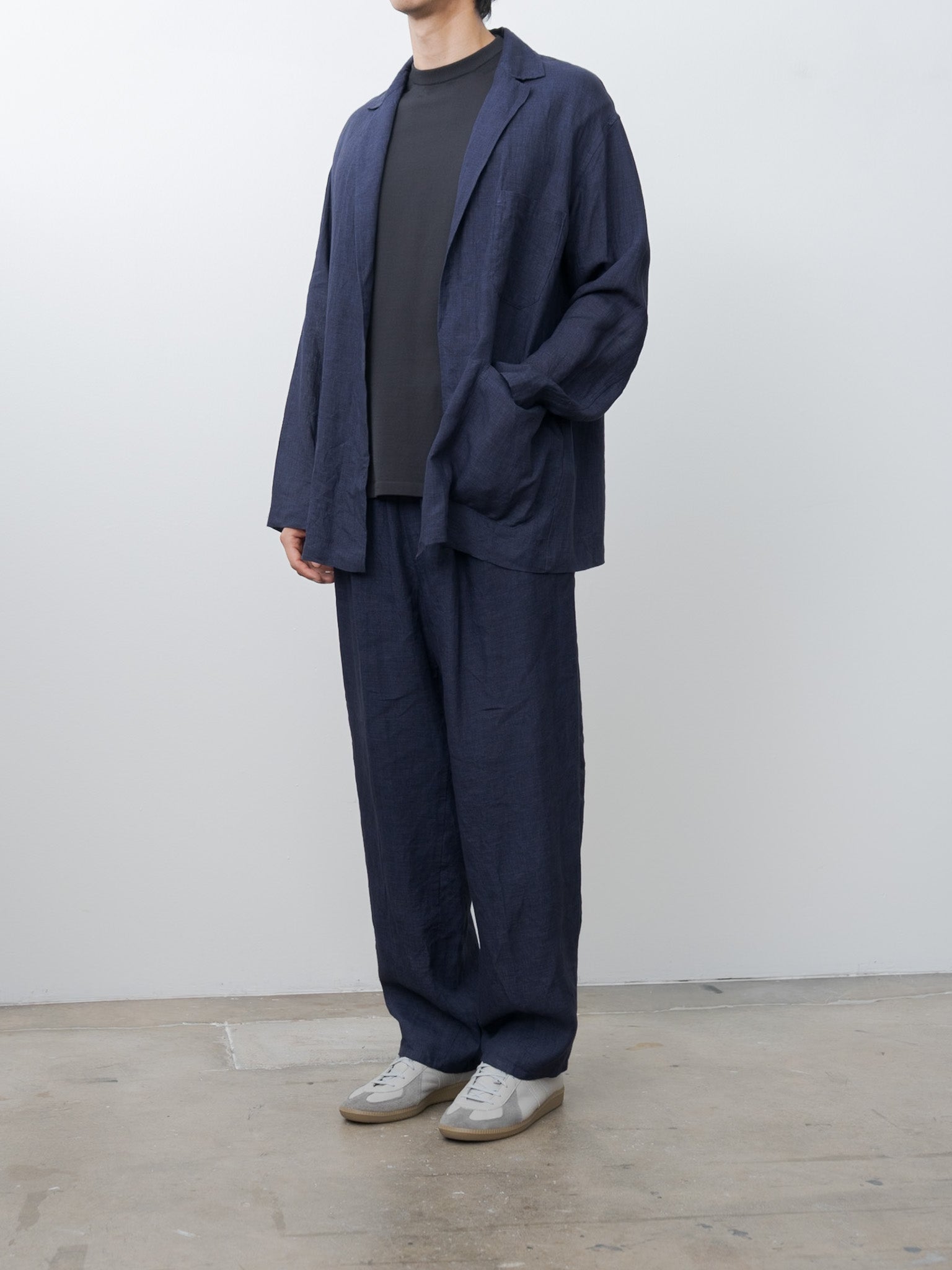 Namu Shop - Yleve Linen Poplin Jacket - Navy