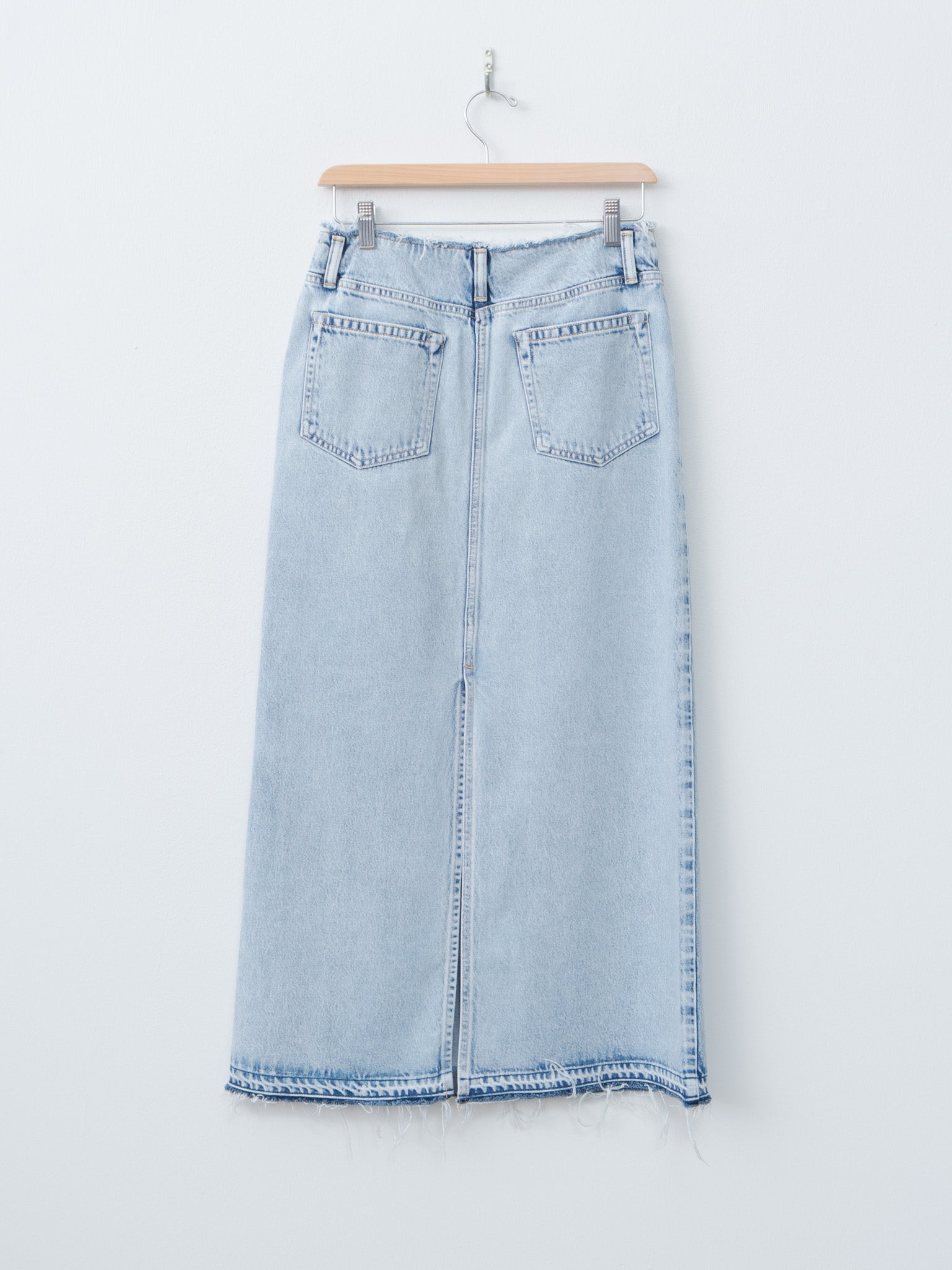Namu Shop - Yleve 13.5oz Faded Denim Skirt - Ice Indigo