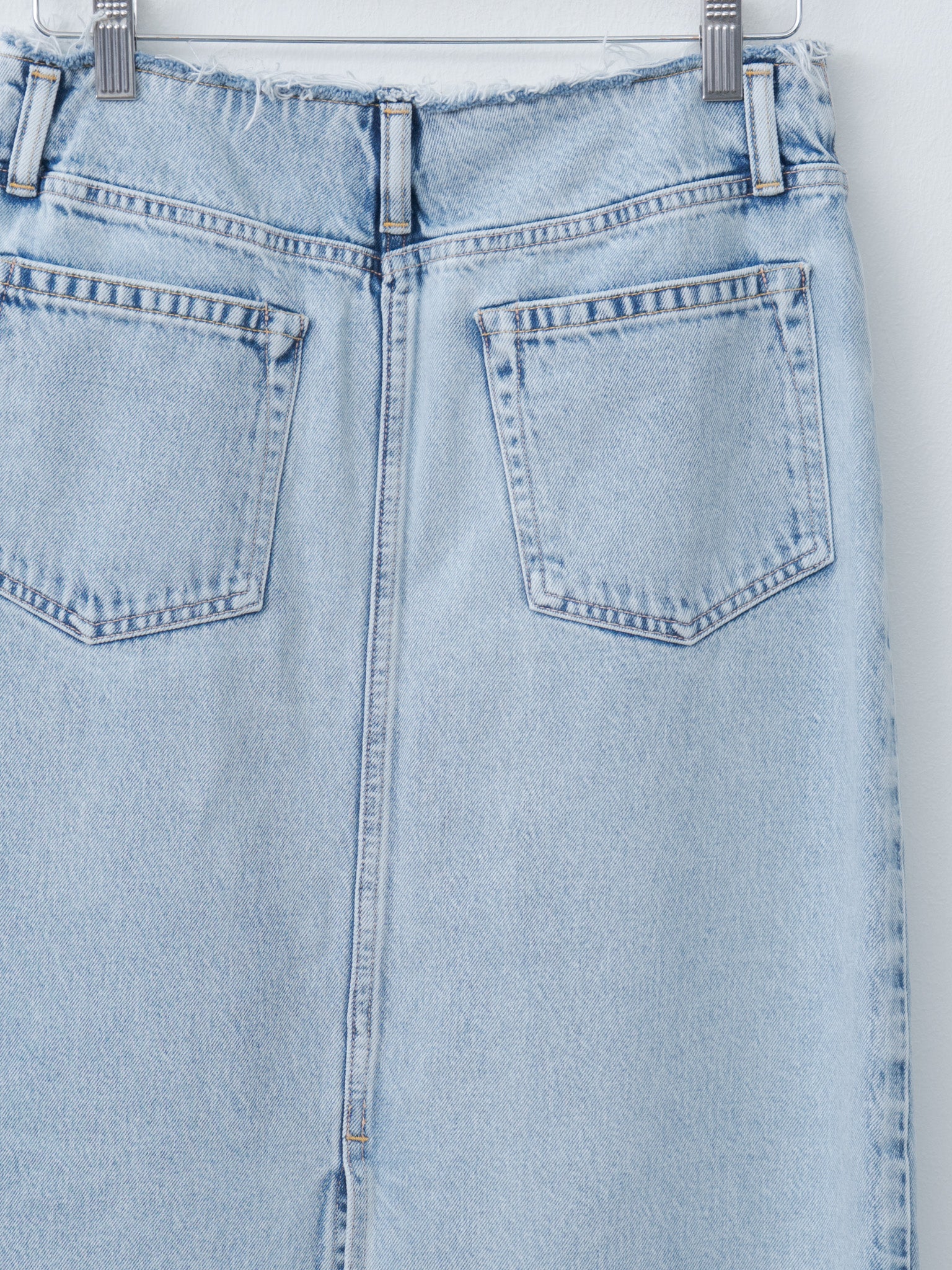 Namu Shop - Yleve 13.5oz Faded Denim Skirt - Ice Indigo
