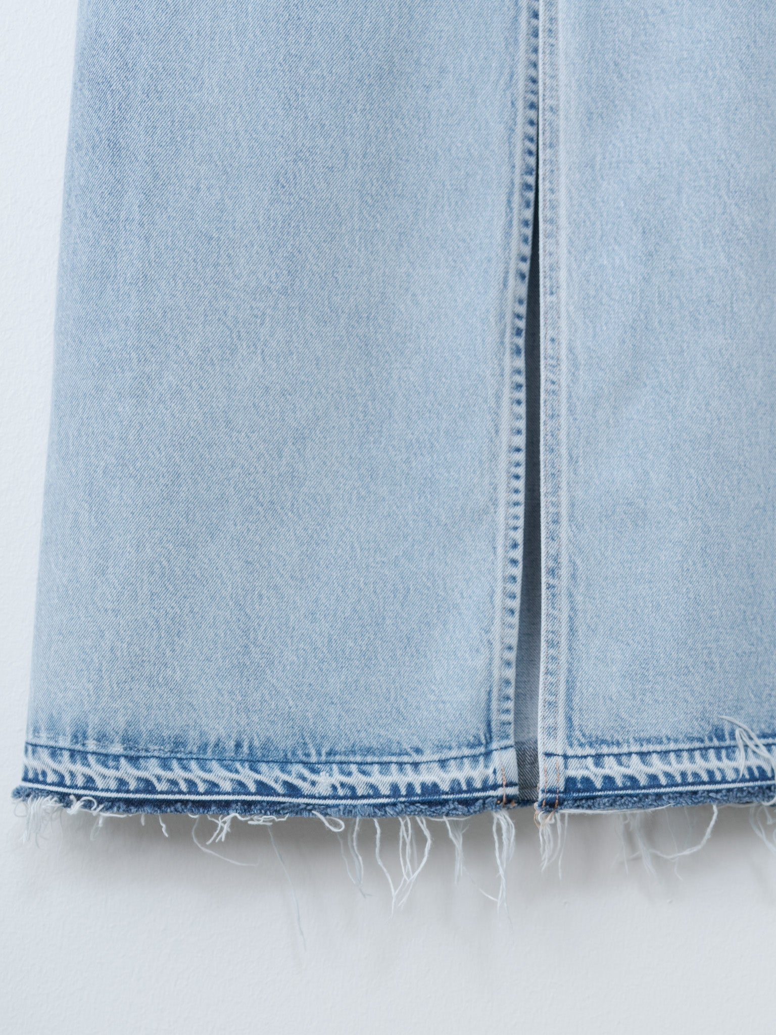 Namu Shop - Yleve 13.5oz Faded Denim Skirt - Ice Indigo