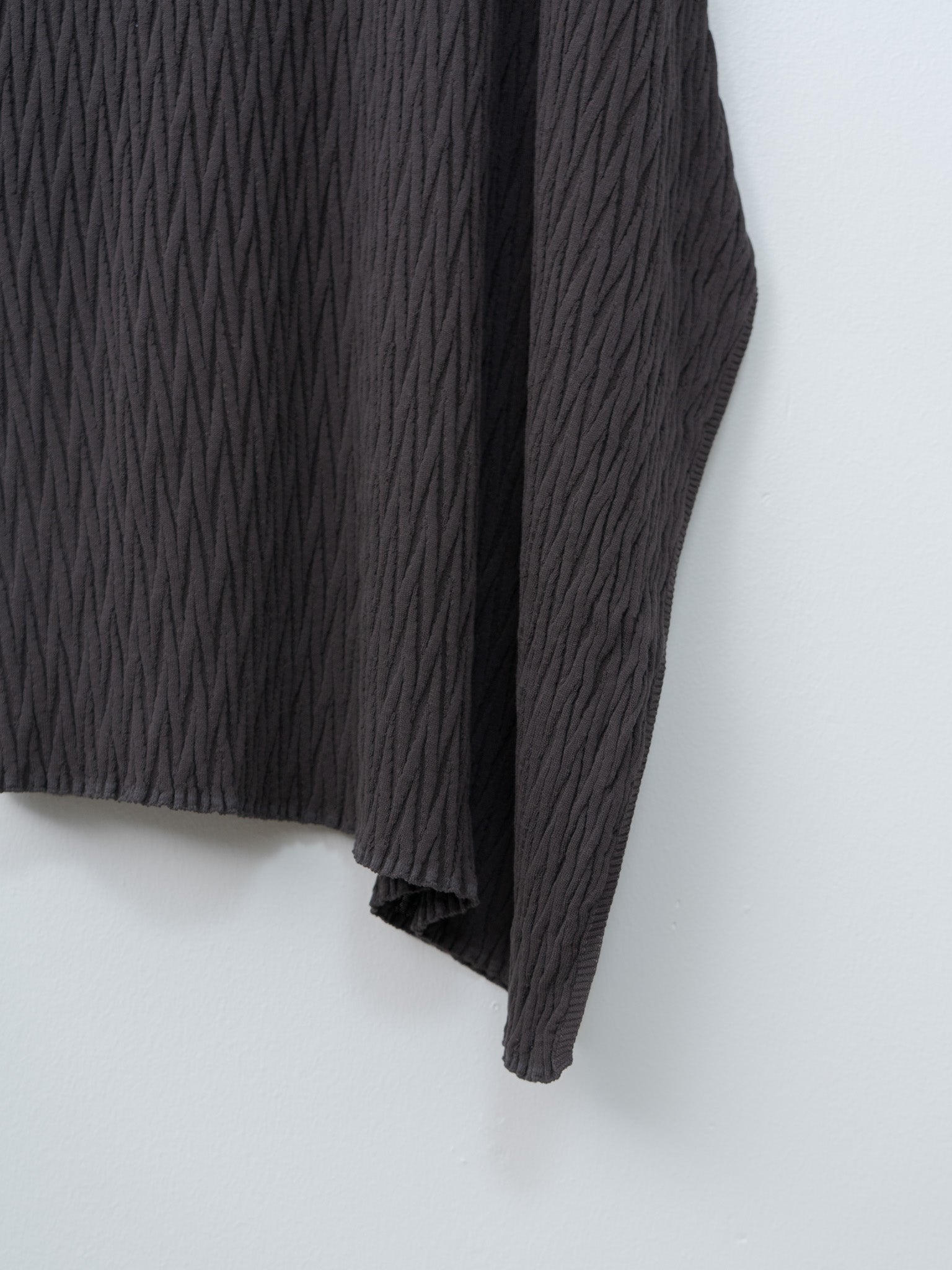 Namu Shop - Unfil High Twist Cotton Ribbed Knit Dress - Charcoal Brown