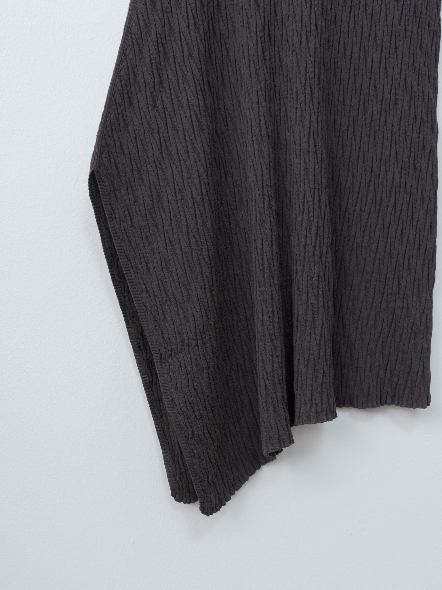 Namu Shop - Unfil High Twist Cotton Ribbed Knit Dress - Charcoal Brown