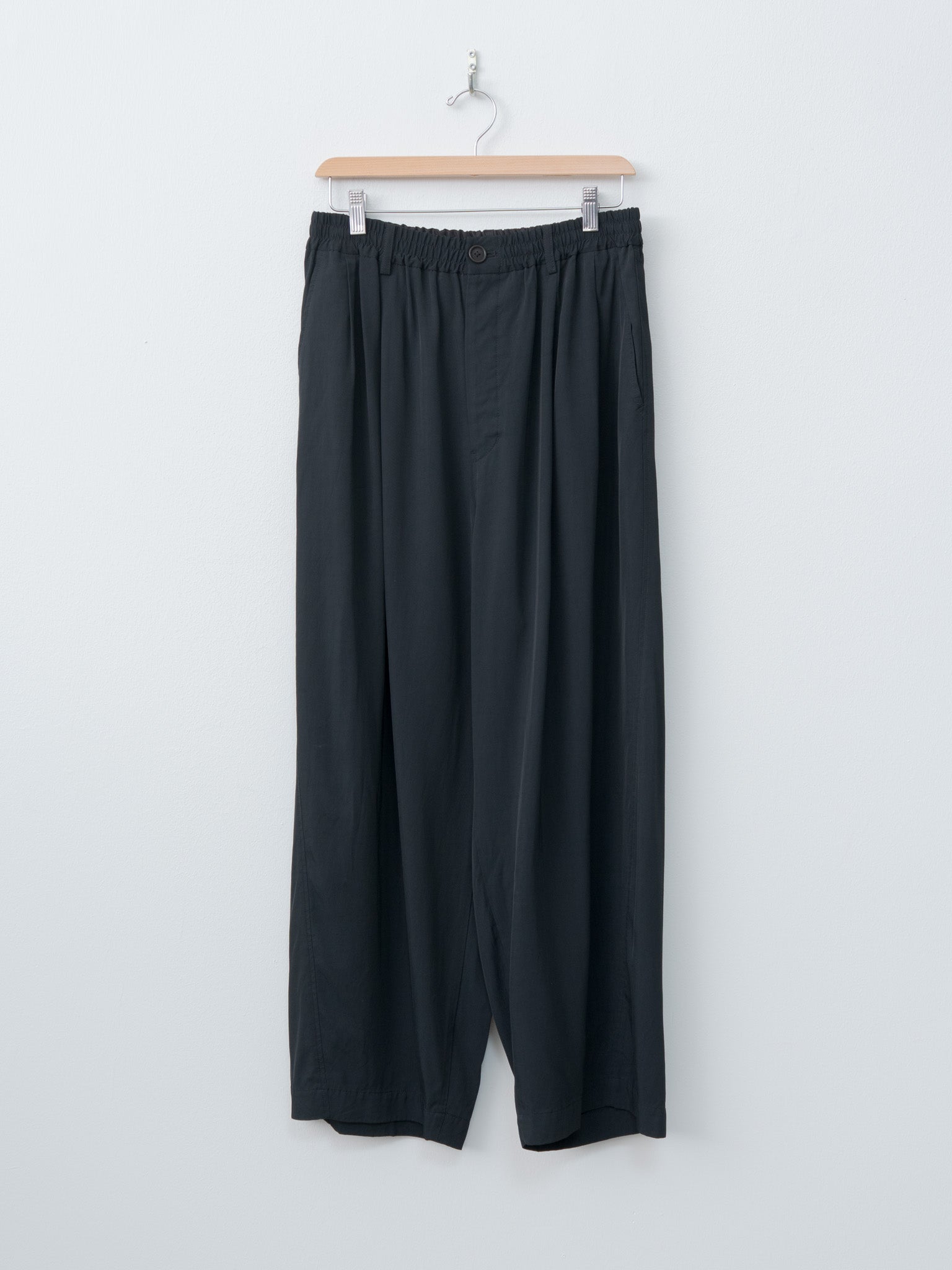 Namu Shop - Unfil Viscose Gabardine Big Easy Trousers - Black Navy