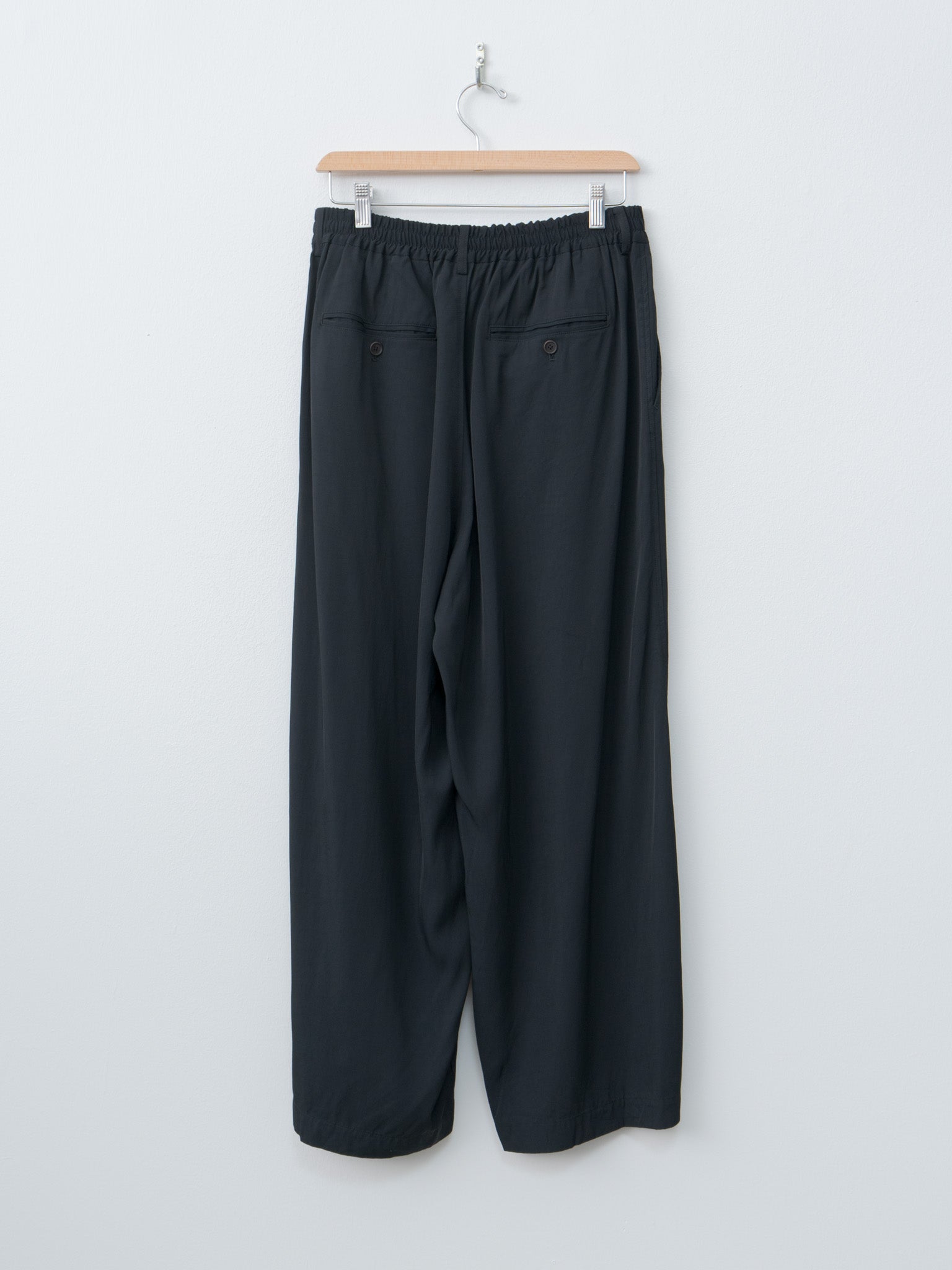Namu Shop - Unfil Viscose Gabardine Big Easy Trousers - Black Navy