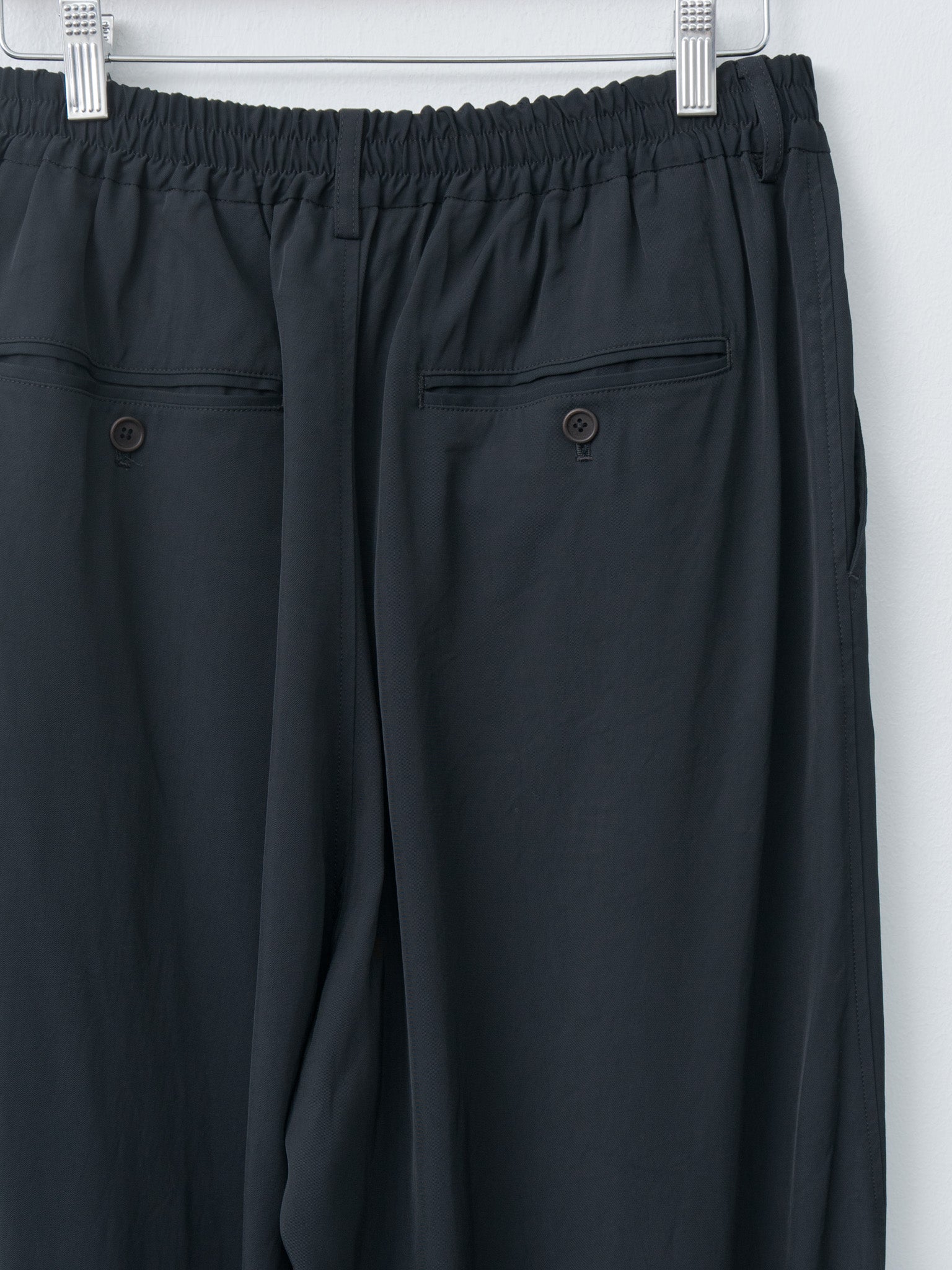 Namu Shop - Unfil Viscose Gabardine Big Easy Trousers - Black Navy