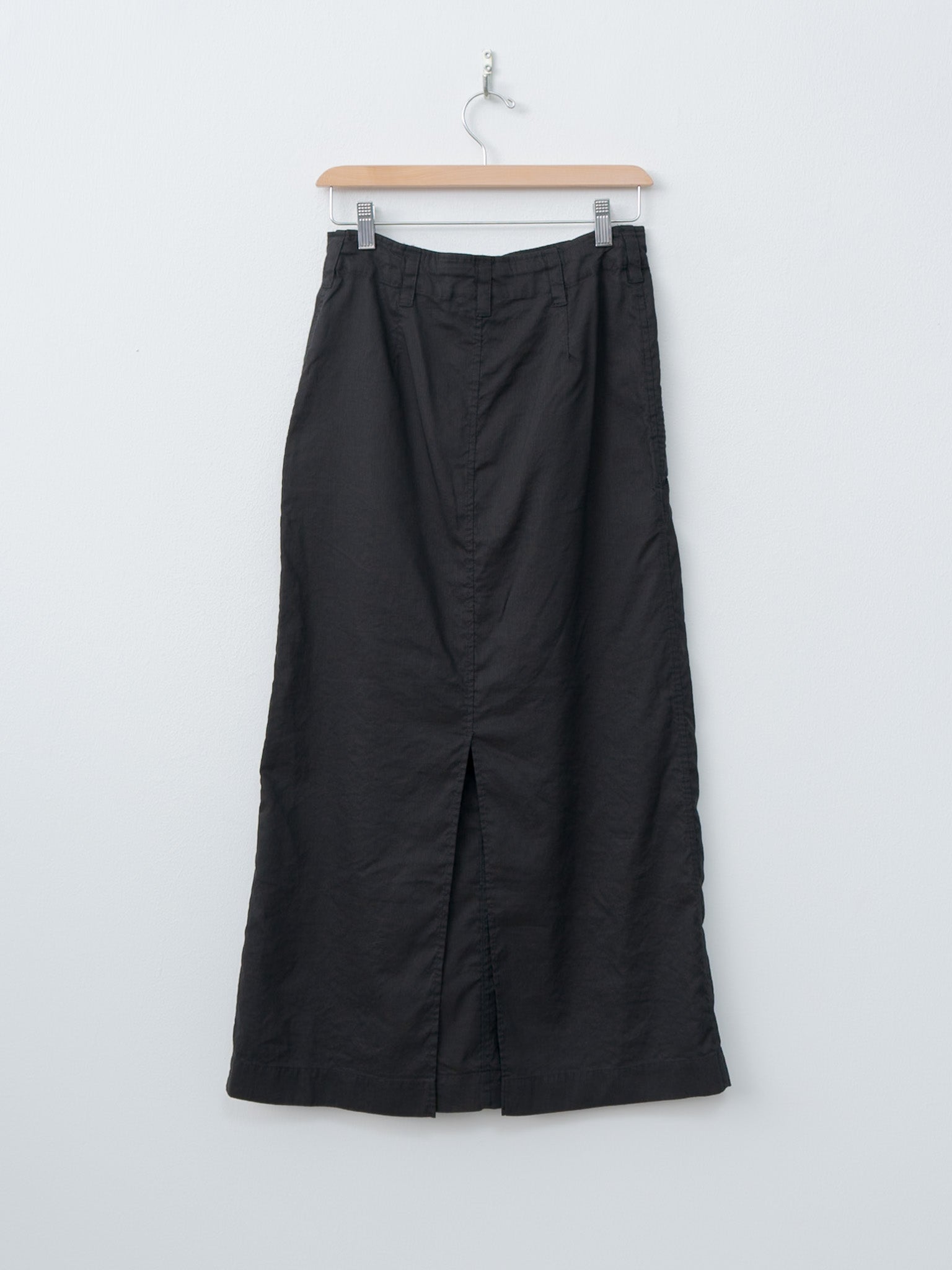 Namu Shop - Unfil Washed & Wrinkled Cordlane Maxi Skirt - Black