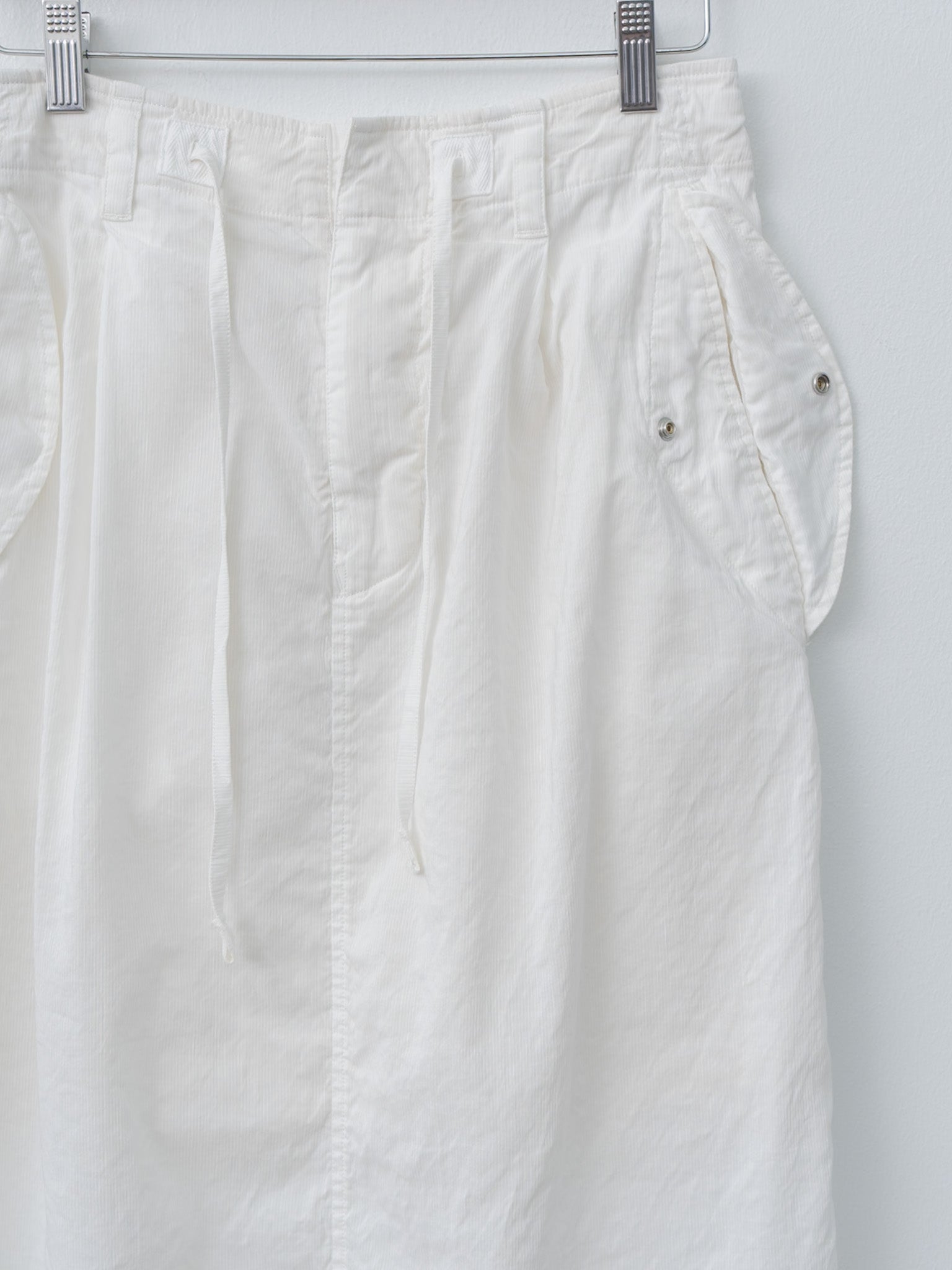Namu Shop - Unfil Washed & Wrinkled Cordlane Maxi Skirt - Off White